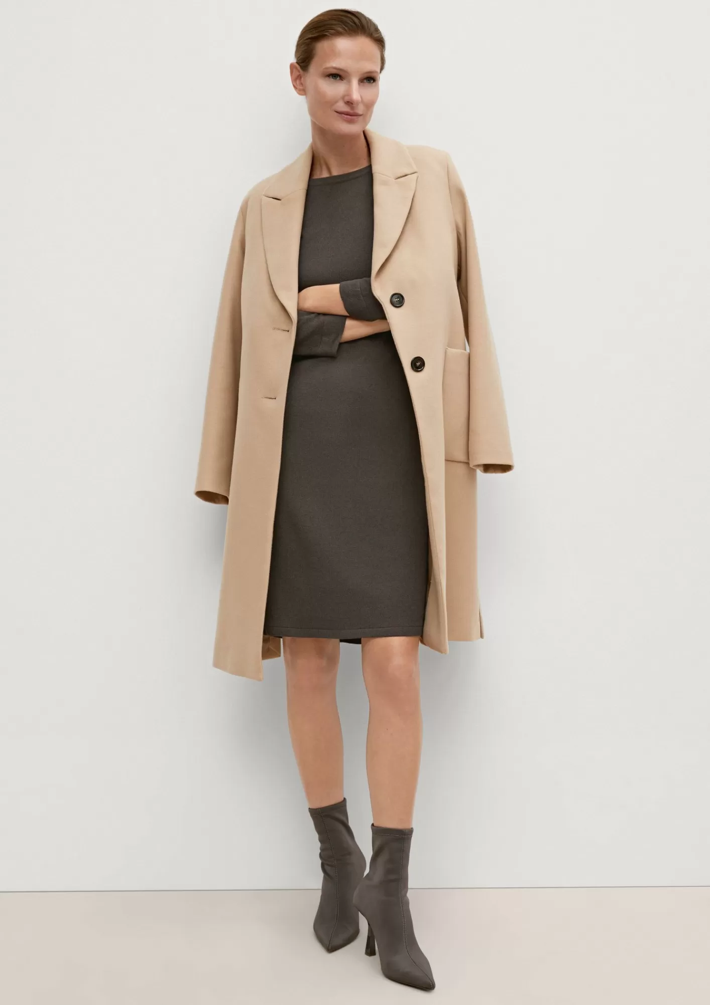 Sale Comma Midikleid Aus Kaschmirmix