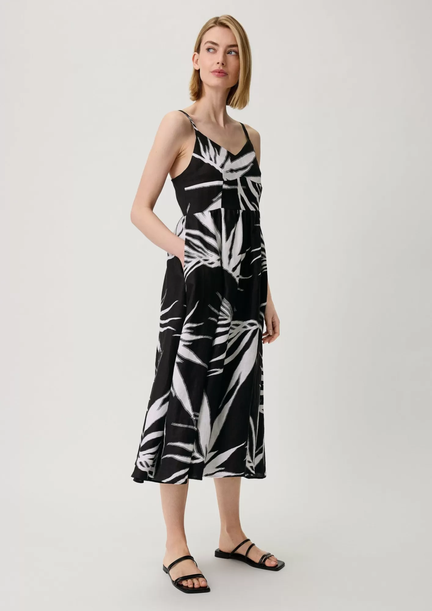 Best Comma Midikleid Aus Leinen