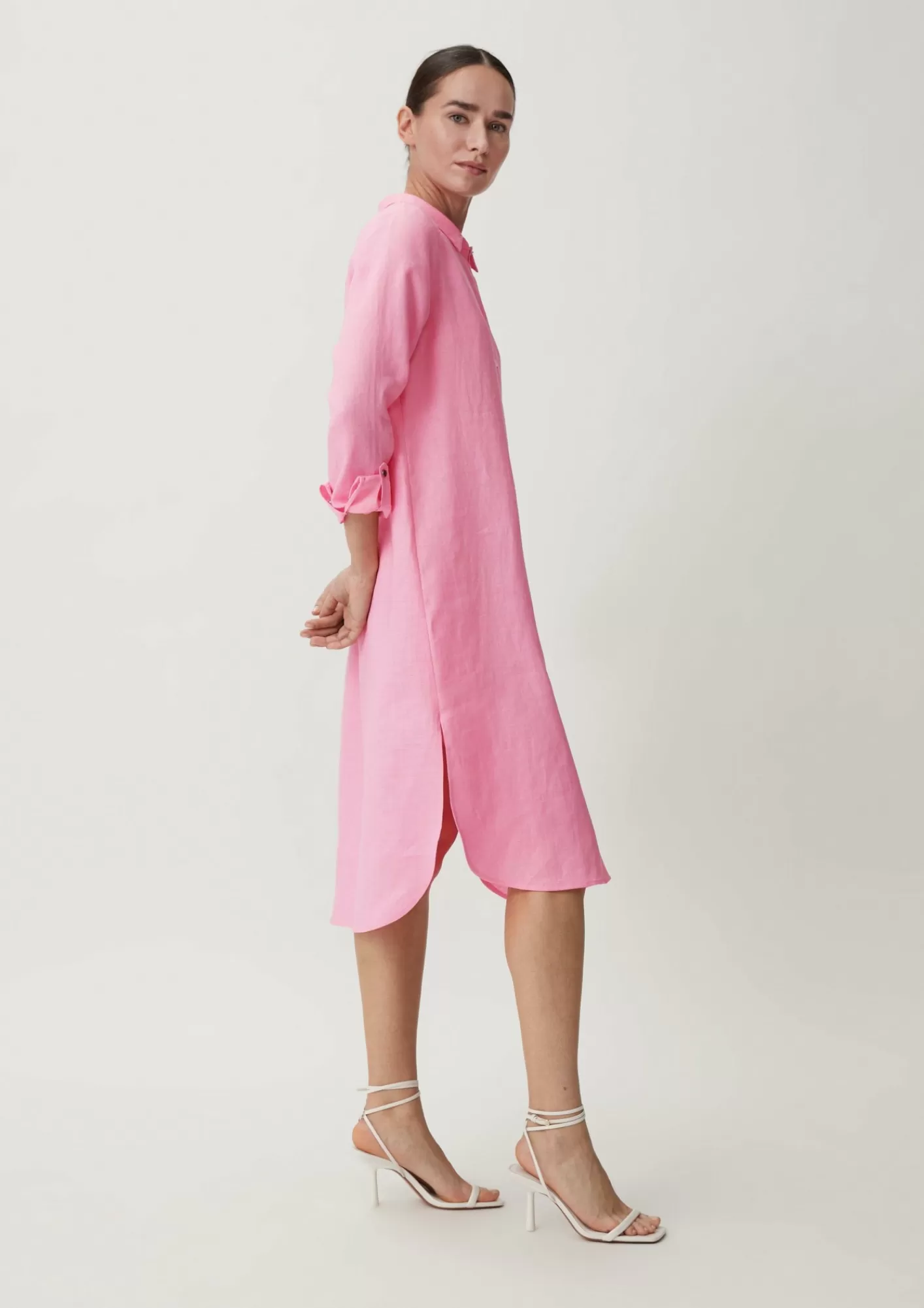 Discount Comma Midi-Kleid Aus Leinen