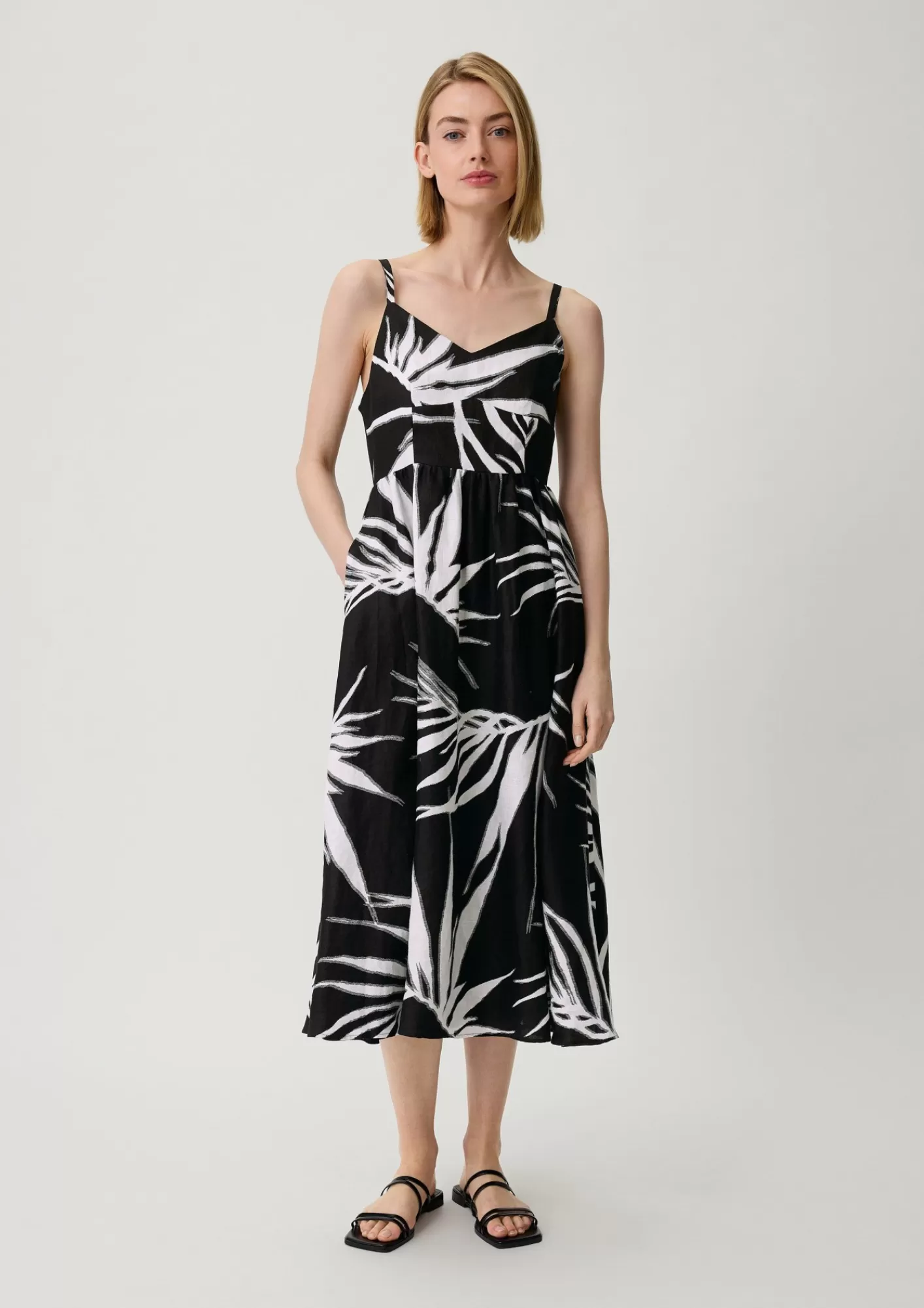 Best Comma Midikleid Aus Leinen