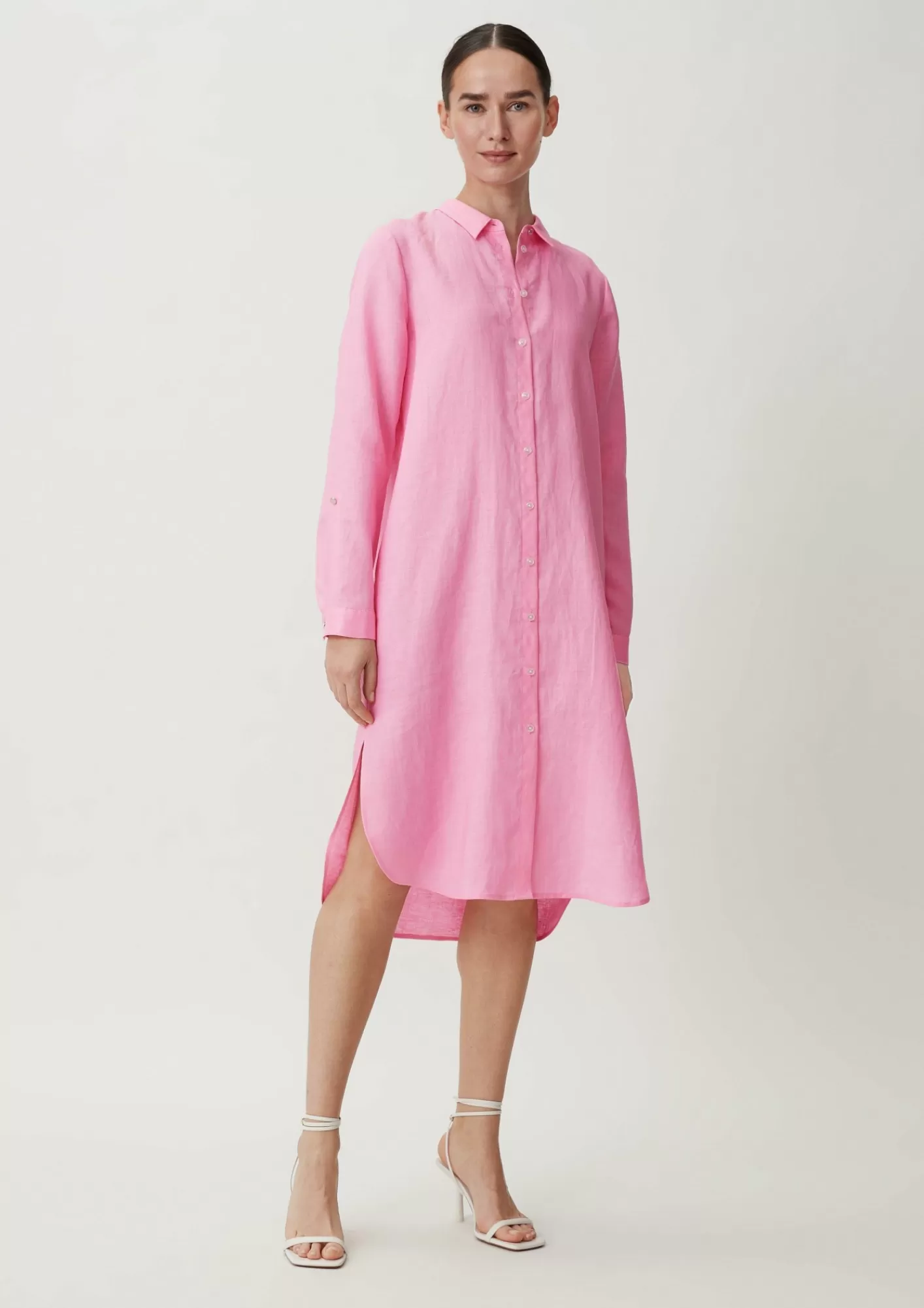 Discount Comma Midi-Kleid Aus Leinen