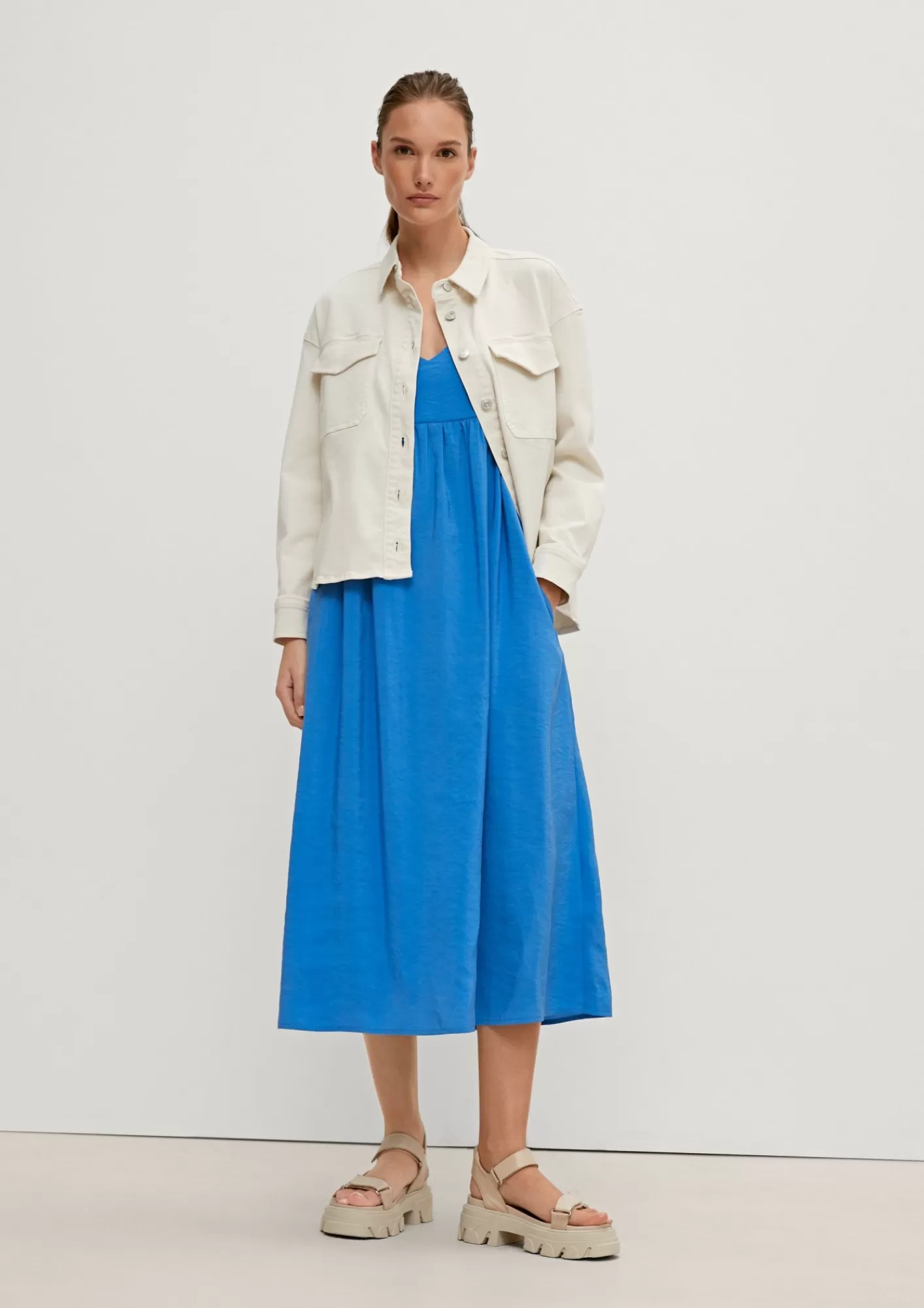 Fashion Comma Midikleid Aus Modalmix