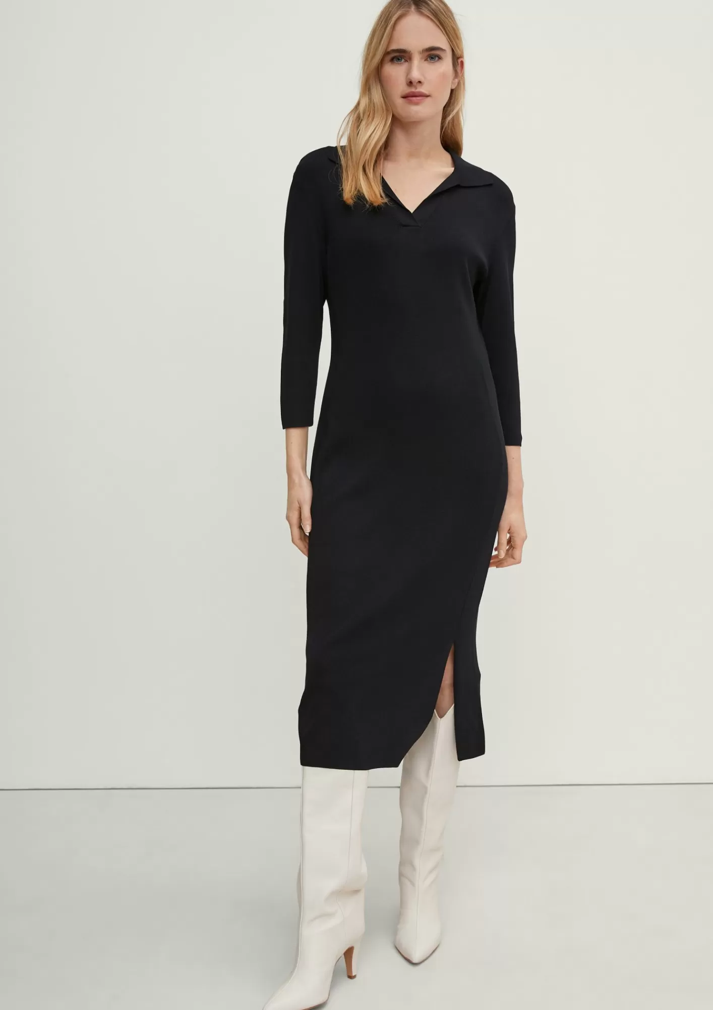 Outlet Comma Midikleid Aus Viskosemix