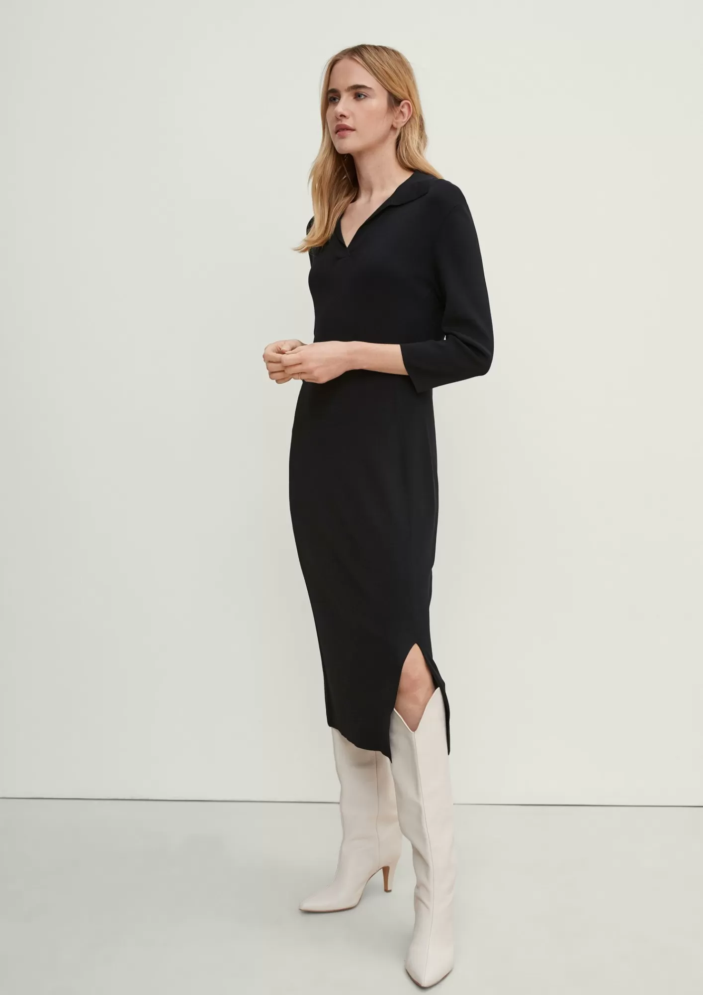 Outlet Comma Midikleid Aus Viskosemix