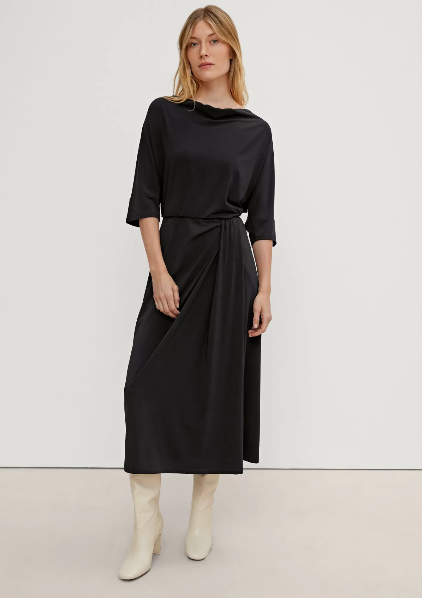 Fashion Comma Midikleid Aus Viskosestretch