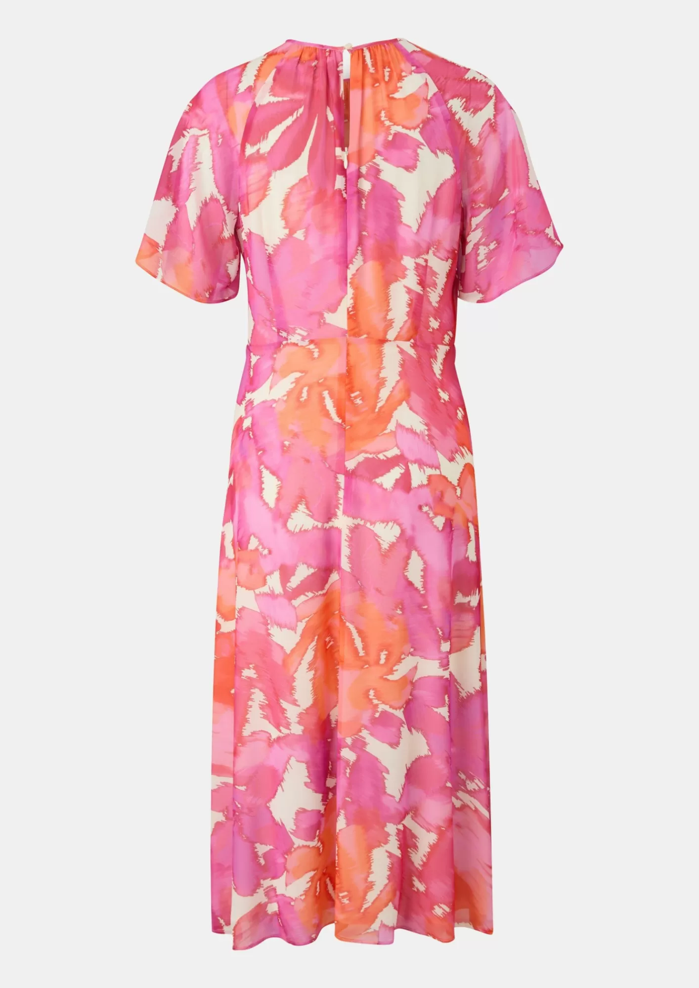 Fashion Comma Midi-Kleid Mit All-Over-Print