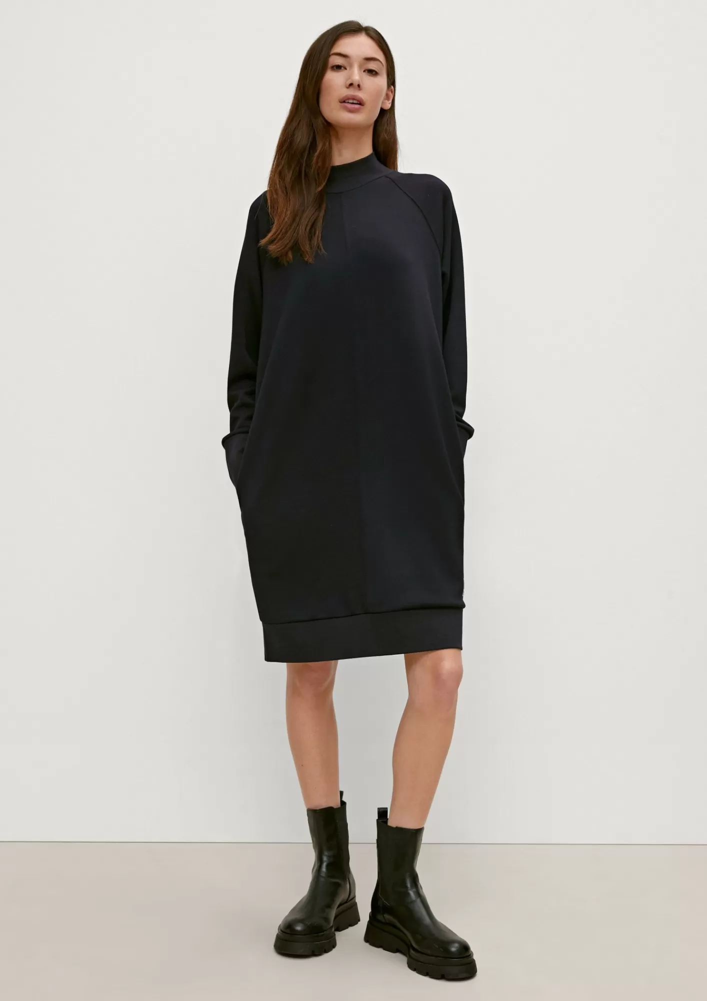 Shop Comma Midikleid Mit Stehkragen