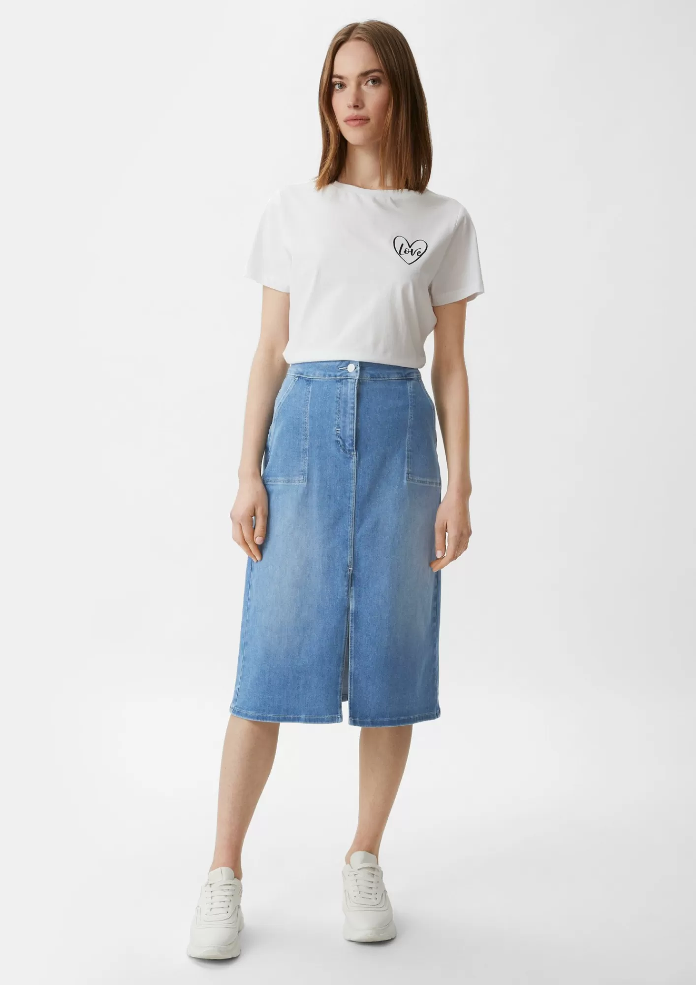 Fashion Comma Midi-Rock Aus Denim