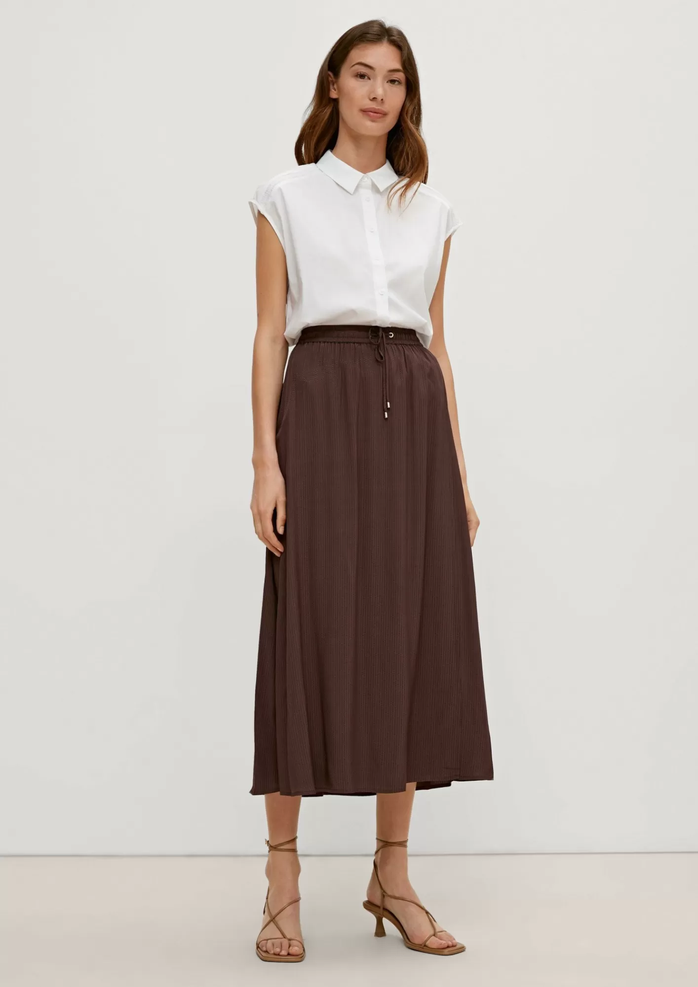 Hot Comma Midi-Rock Mit Layering-Detail