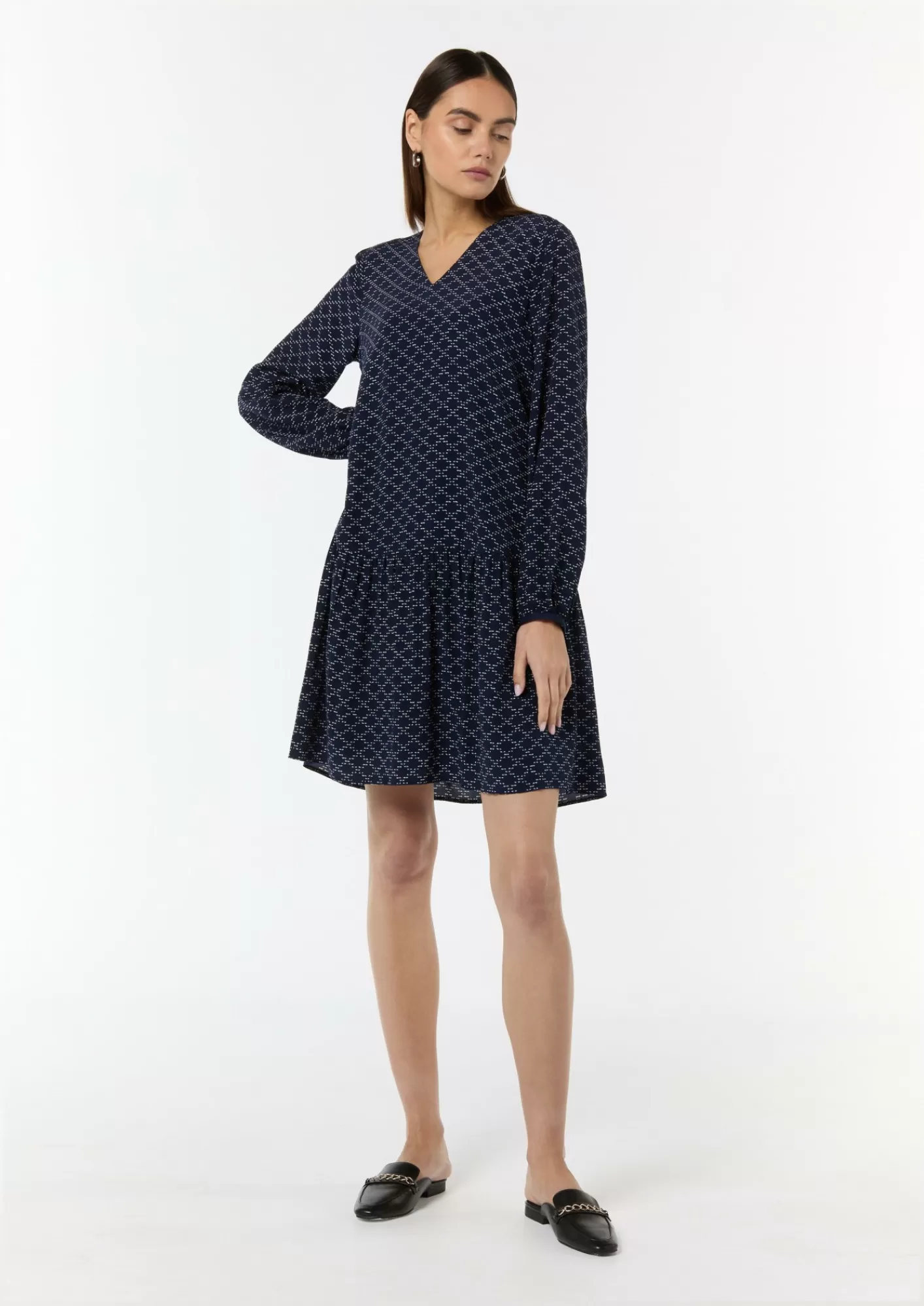 New Comma Minikleid Aus Viskose