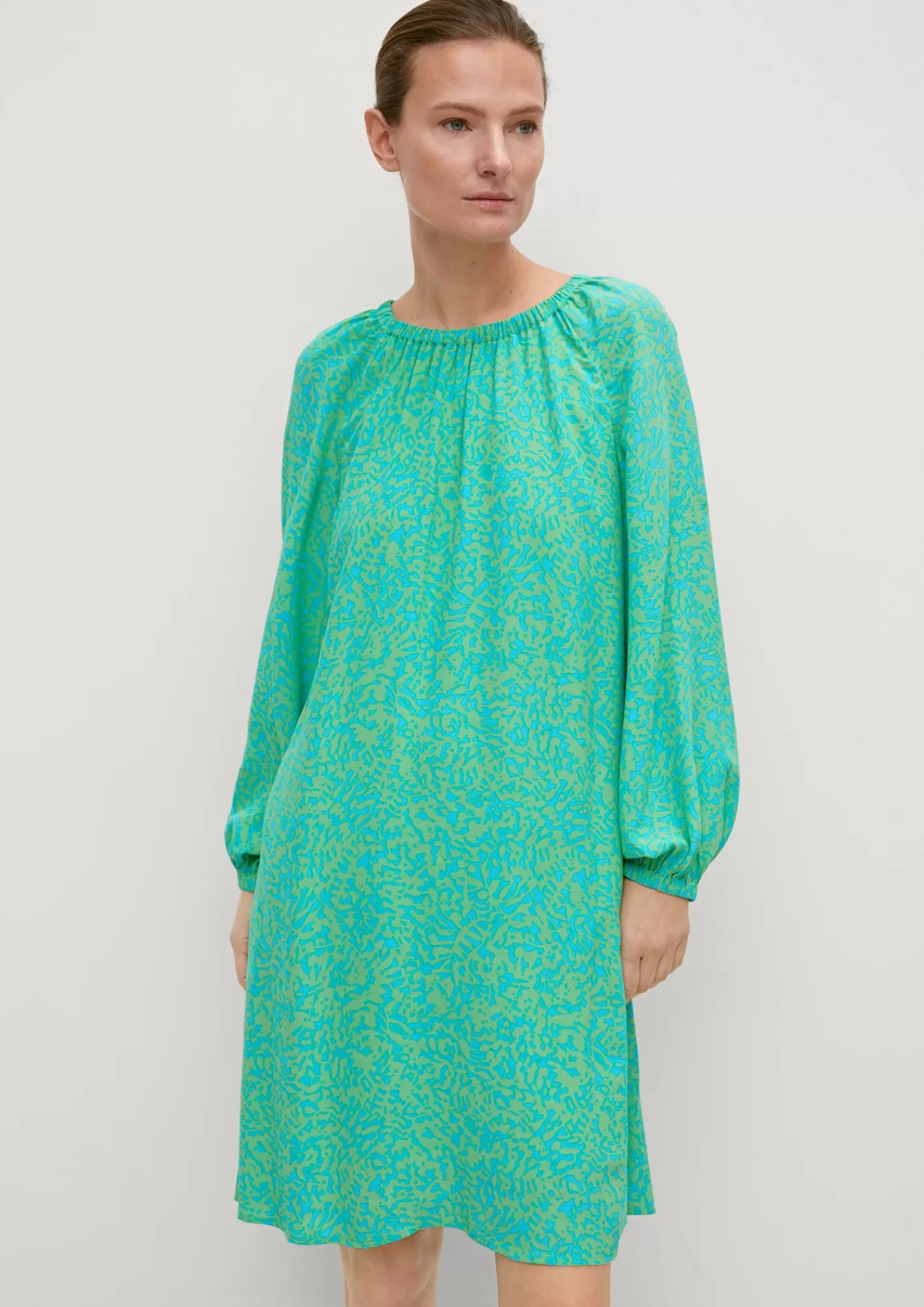 Outlet Comma Musterkleid Aus Viskose