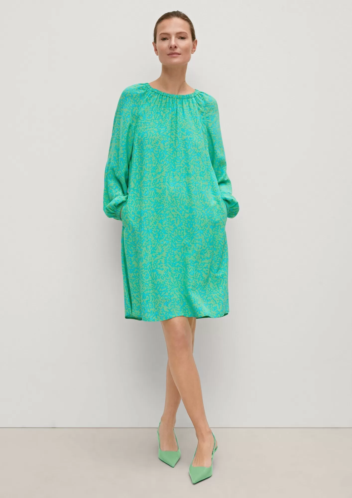 Outlet Comma Musterkleid Aus Viskose