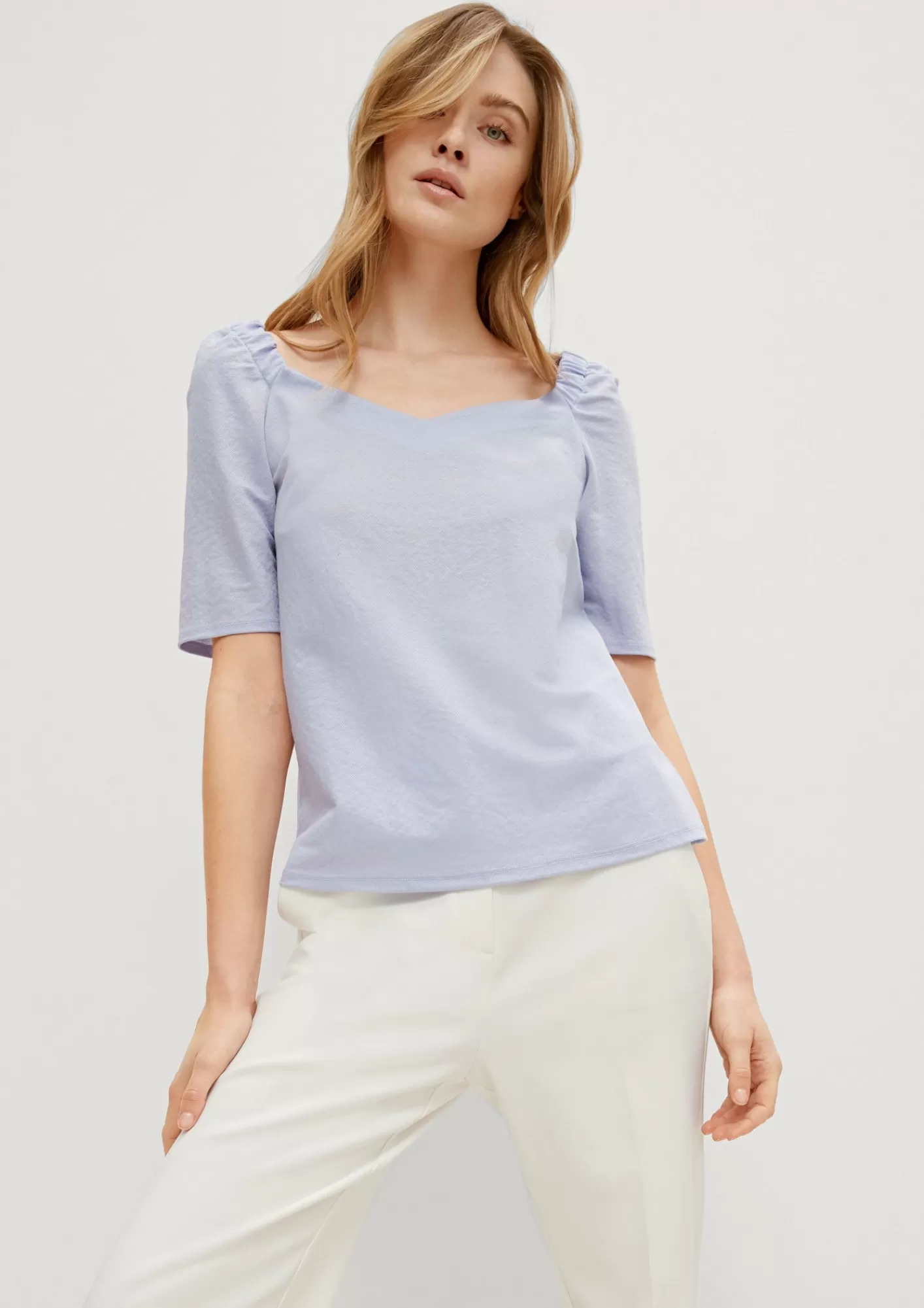 Best Sale Comma Off-Shoulder Top Mit Rippstruktur