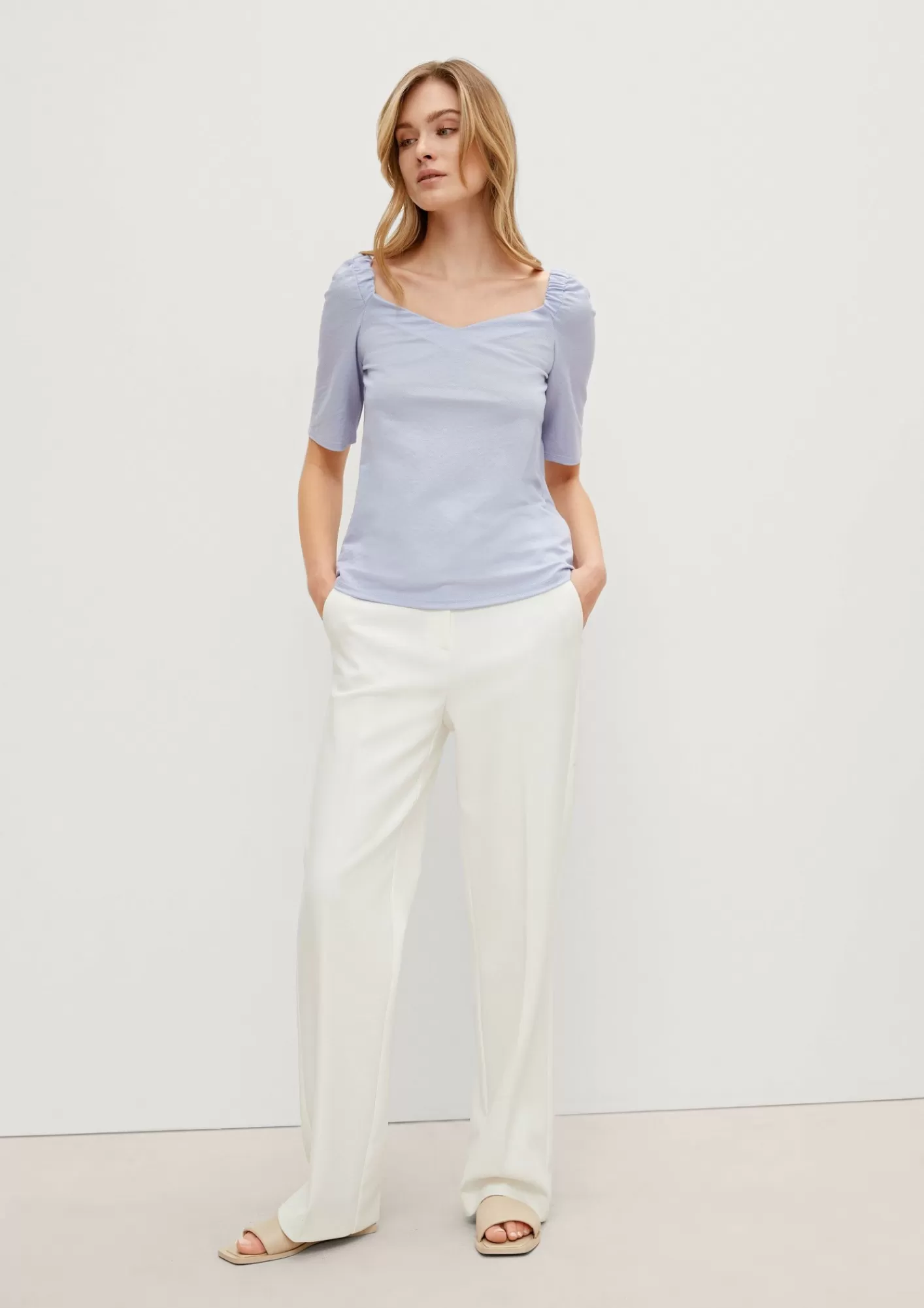 Best Sale Comma Off-Shoulder Top Mit Rippstruktur