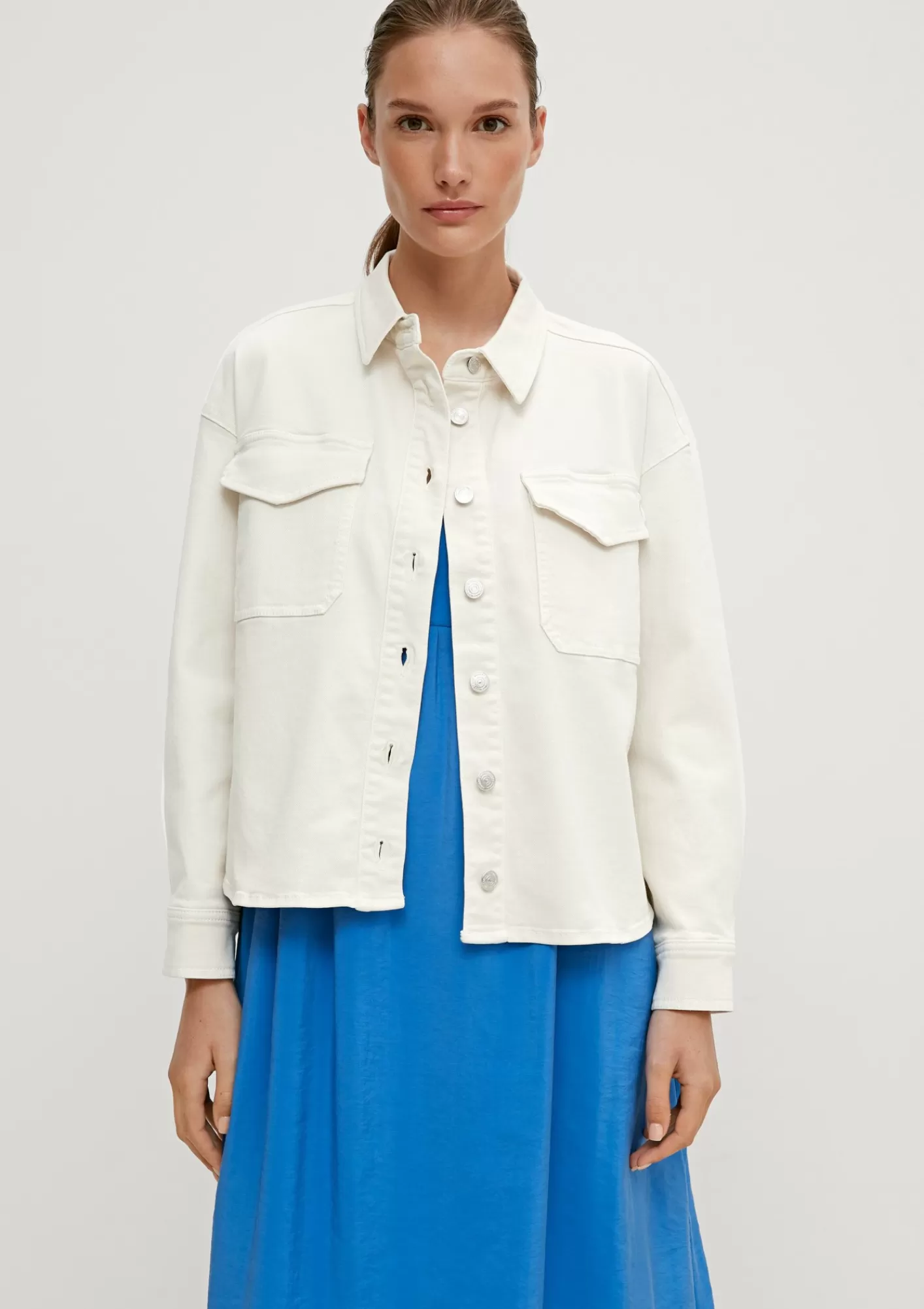 Fashion Comma Overshirt Aus Twill
