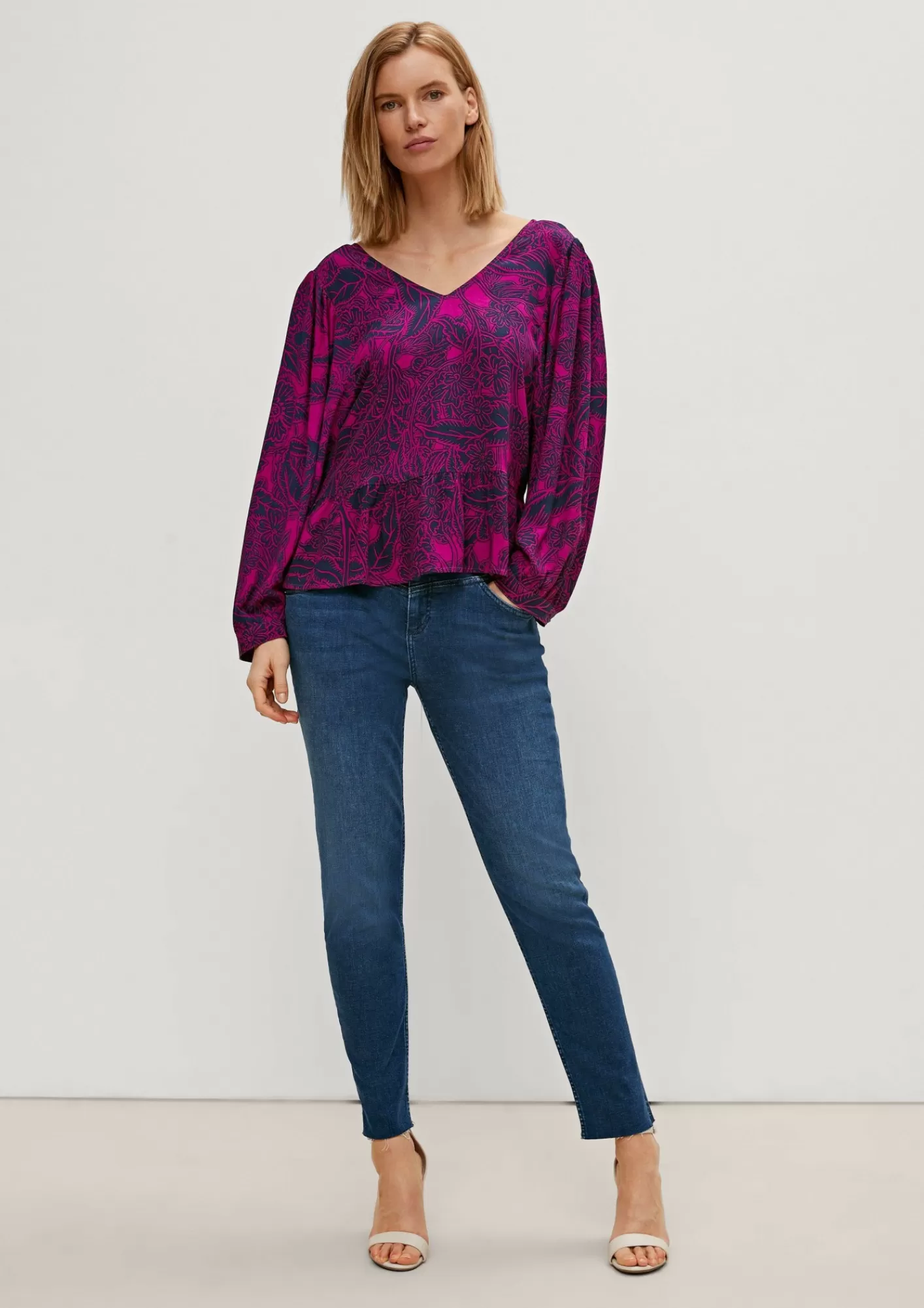 Fashion Comma Peplum-Bluse Aus Viskose