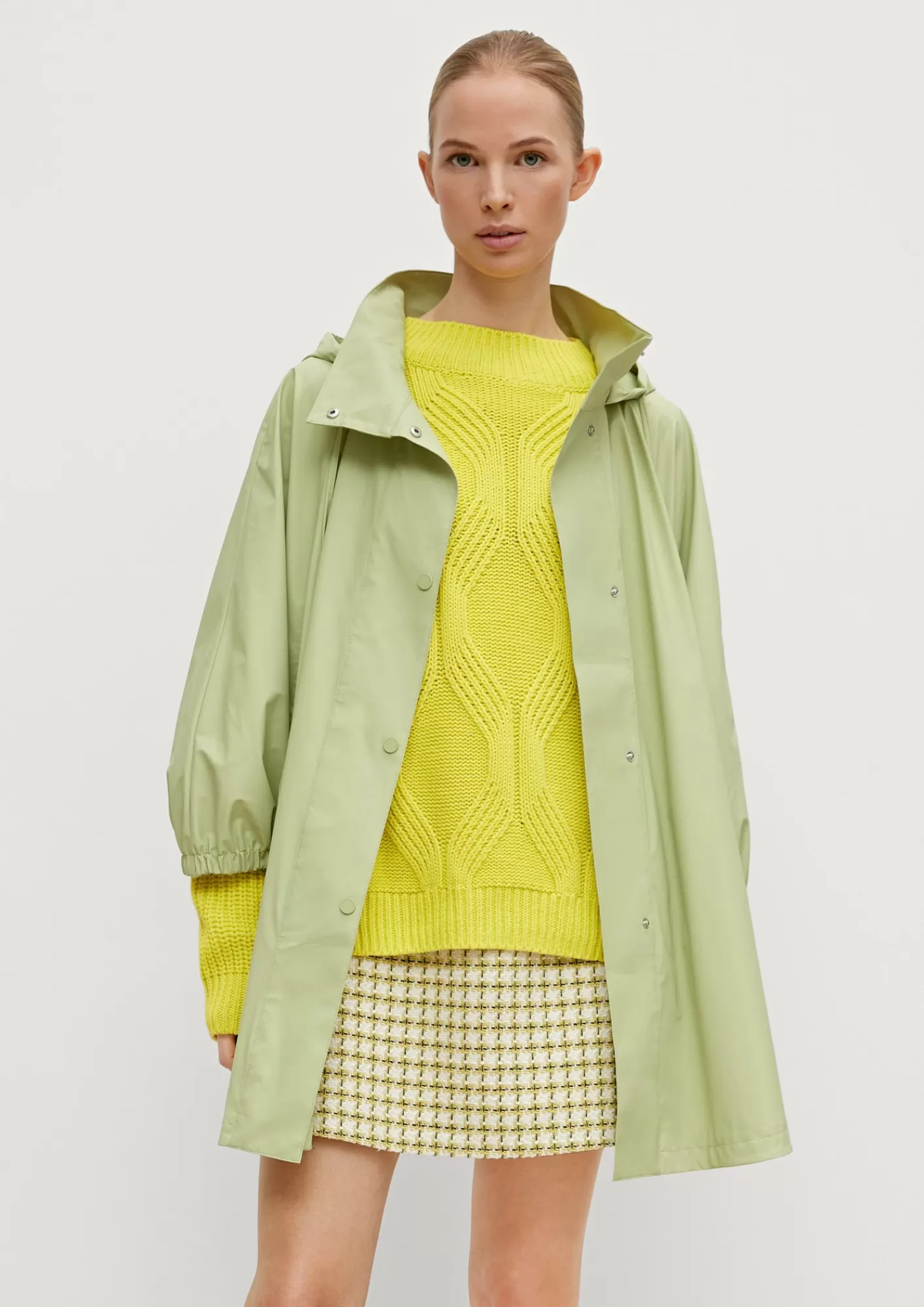 Cheap Comma Poncho Mit Knopfleiste