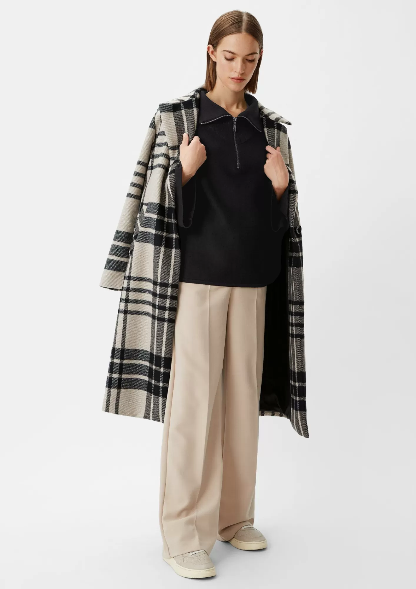 Sale Comma Poncho-Pullover Mit Stehkragen