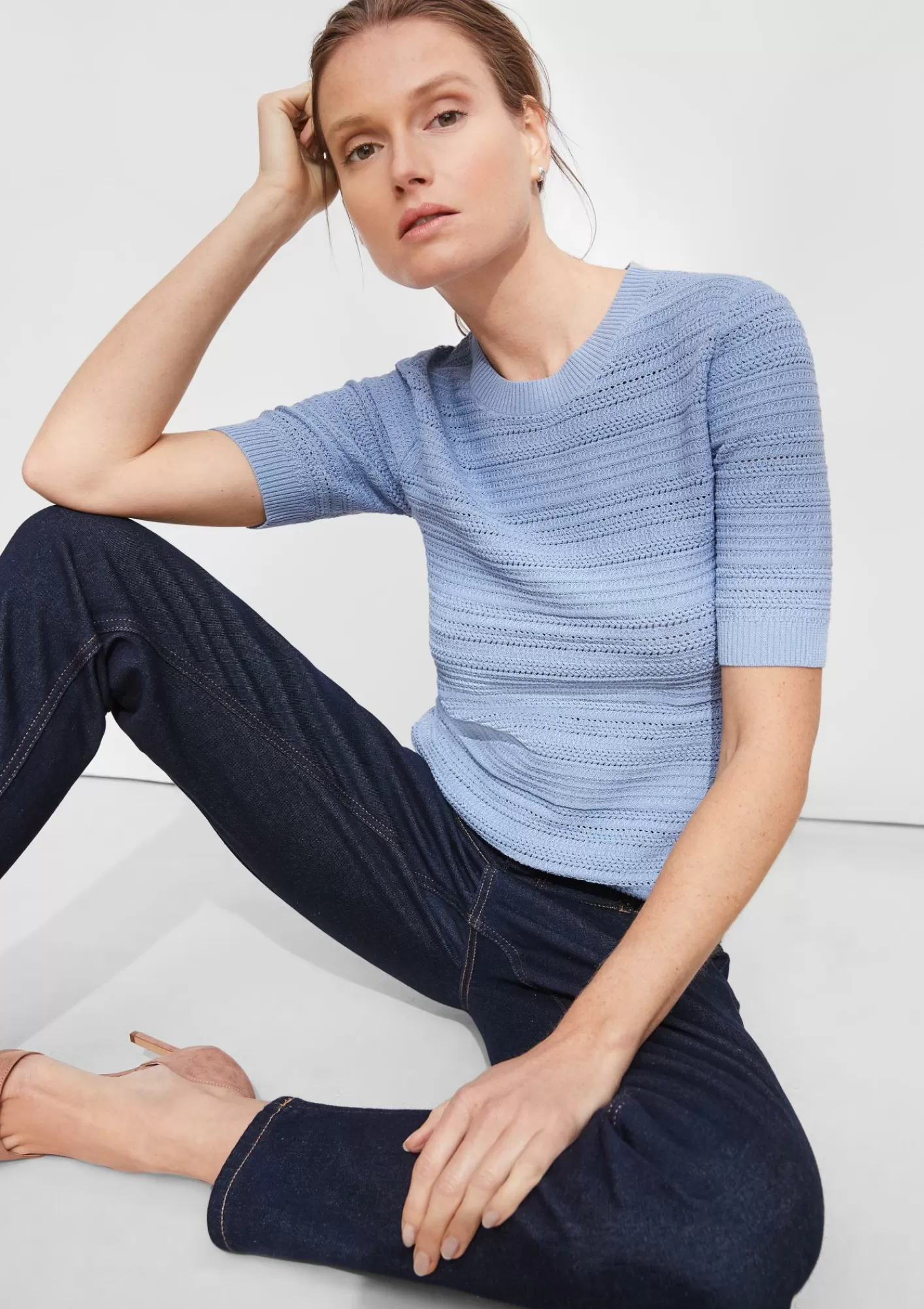 New Comma Pullover Mit Ajourmuster