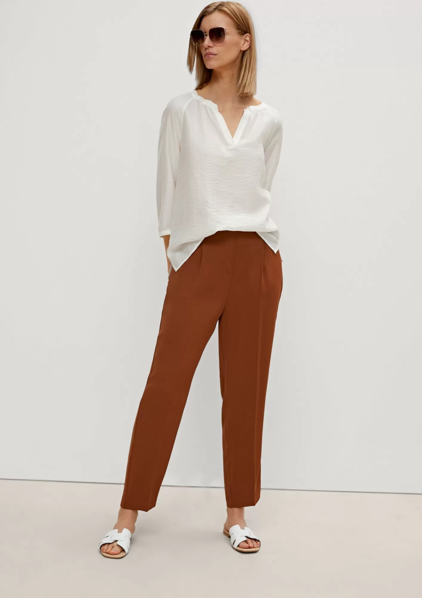 Store Comma Regular: 7/8-Hose Mit Bugelfalten