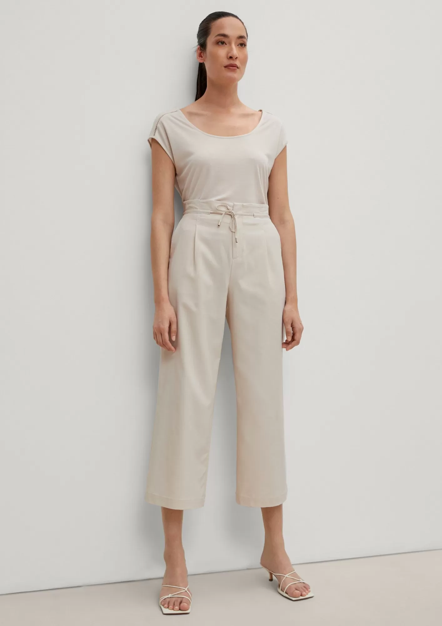 Fashion Comma Regular: 7/8-Hose Mit Bundfalte