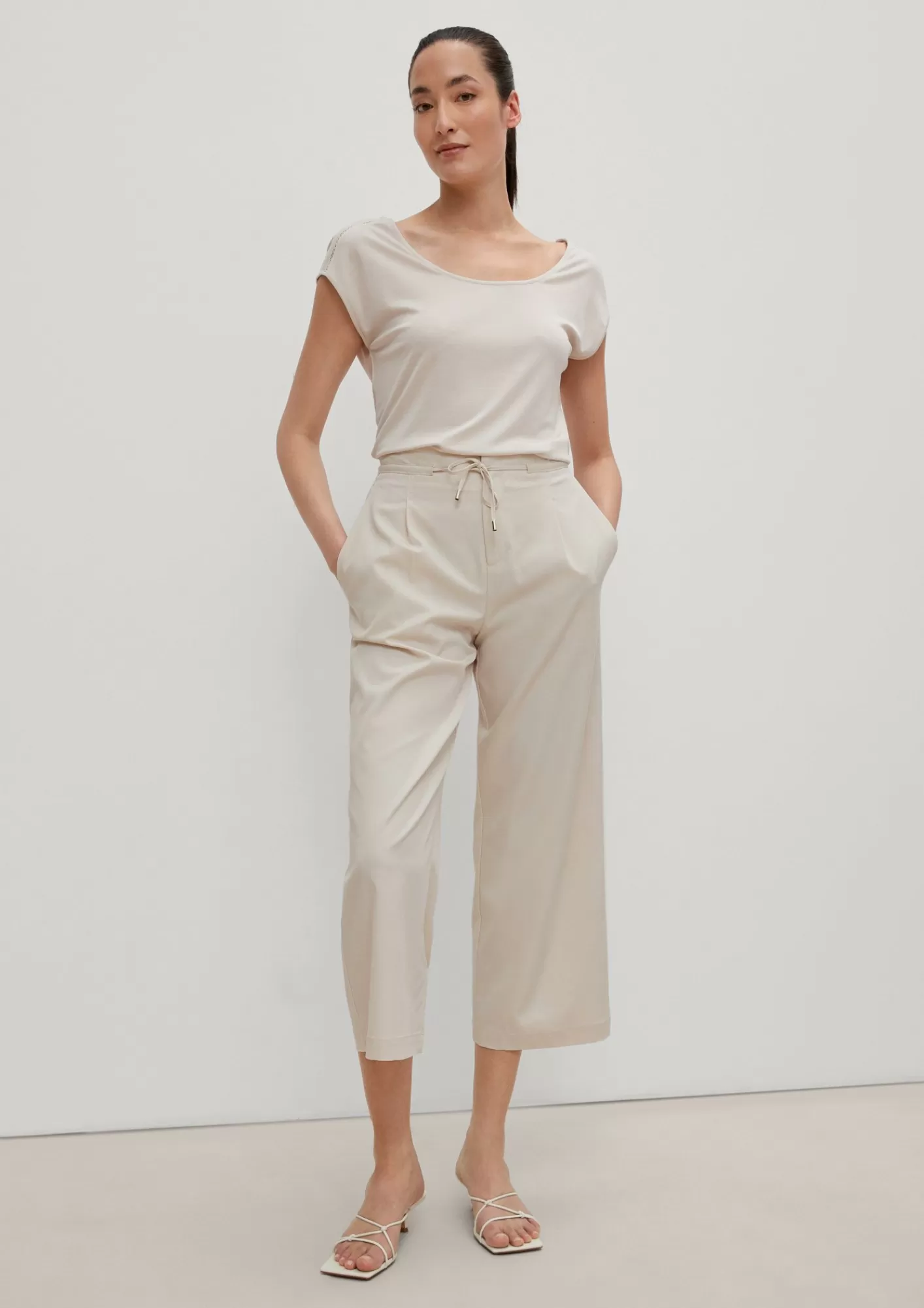 Fashion Comma Regular: 7/8-Hose Mit Bundfalte