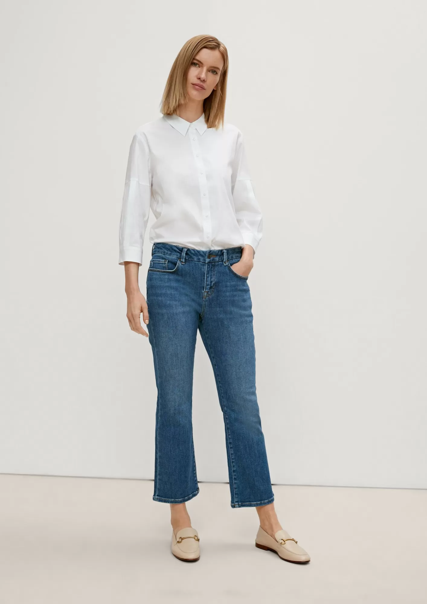 Outlet Comma Regular: 7/8-Jeans Mit Flared Leg