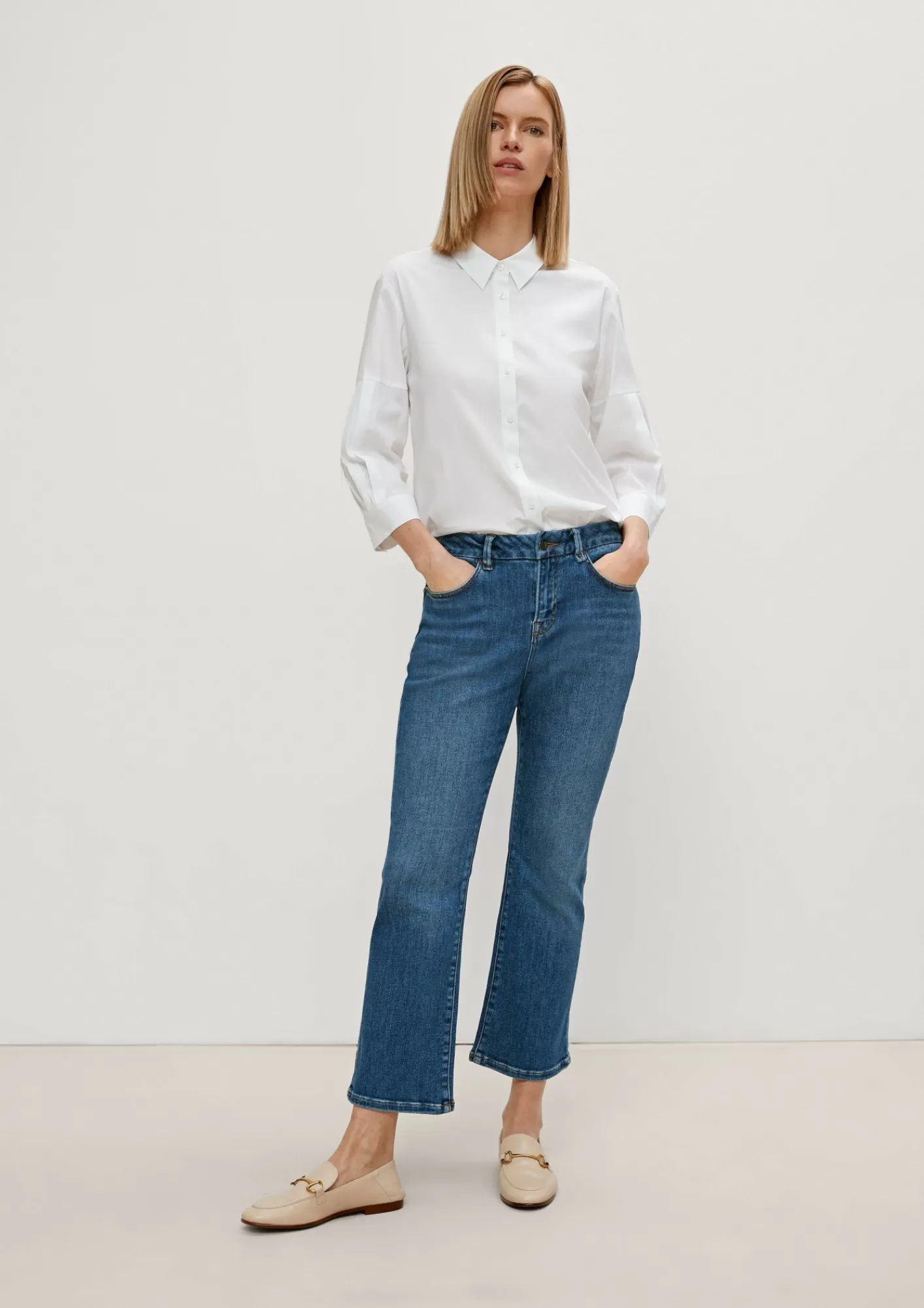 Outlet Comma Regular: 7/8-Jeans Mit Flared Leg
