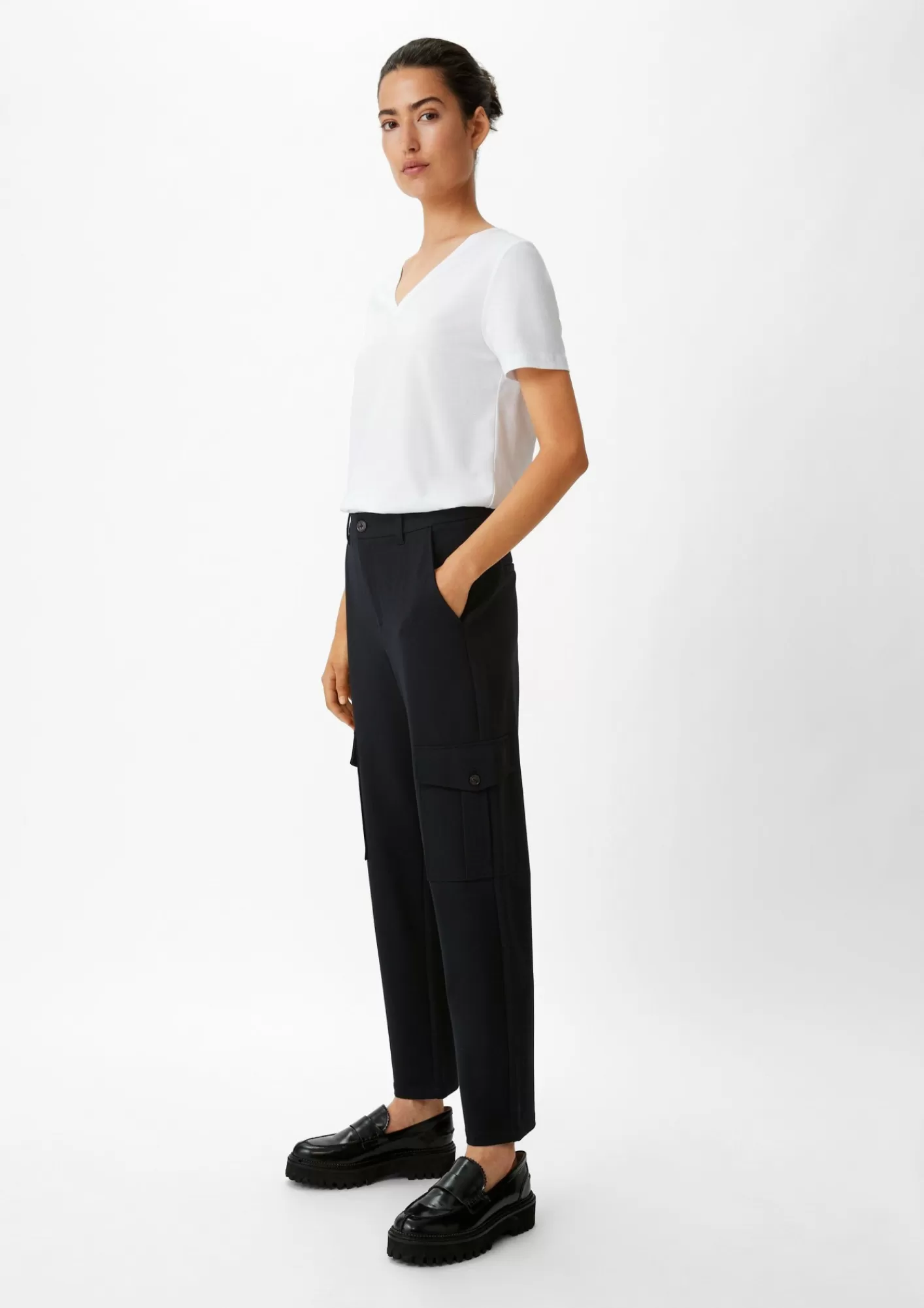 Clearance Comma Regular: Cargohose Aus Viskosemix