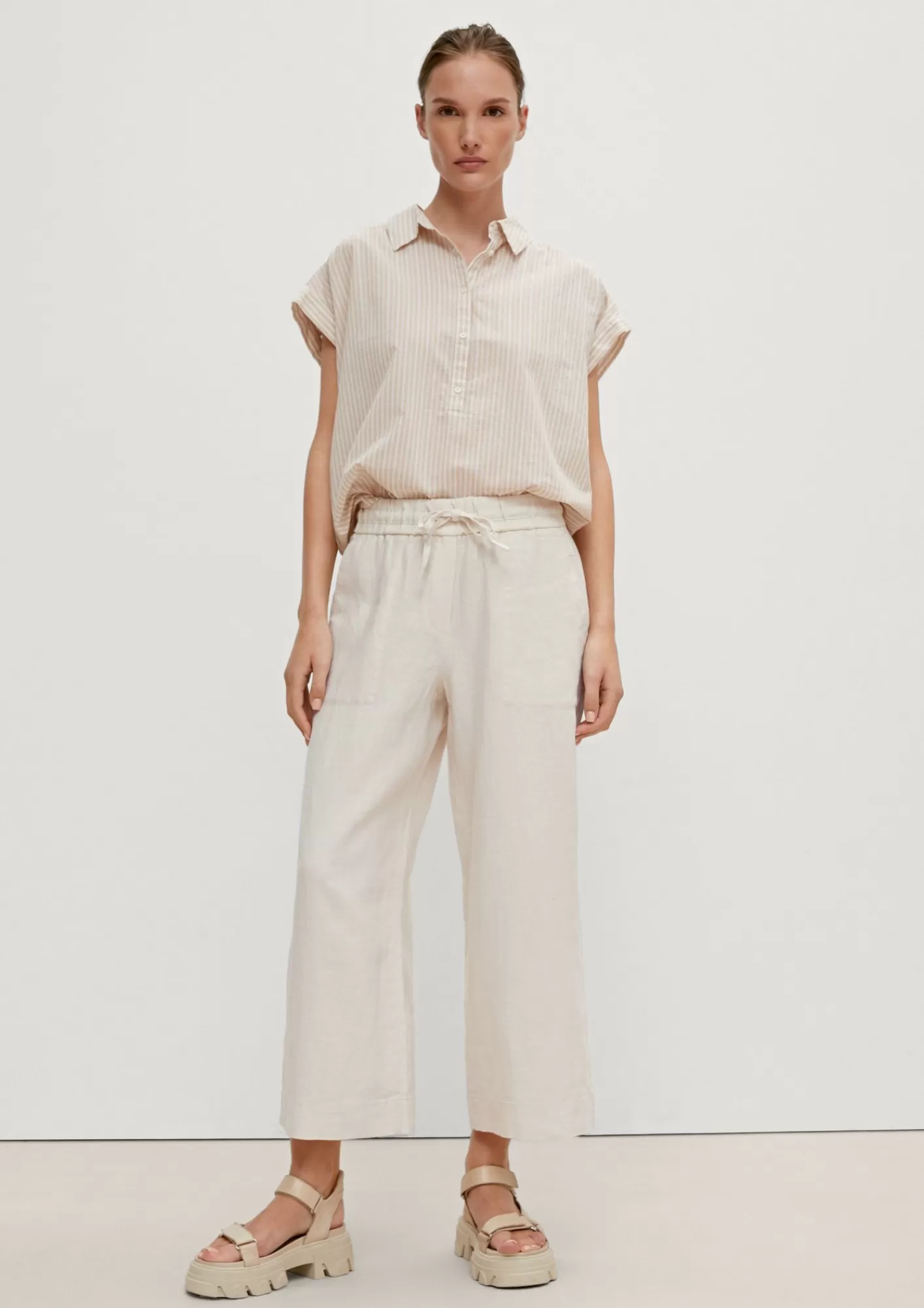 Store Comma Regular: Culotte Aus Leinen