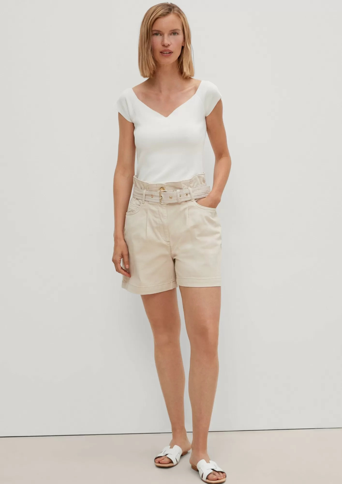 Outlet Comma Regular: Denimshorts Mit Gurtel