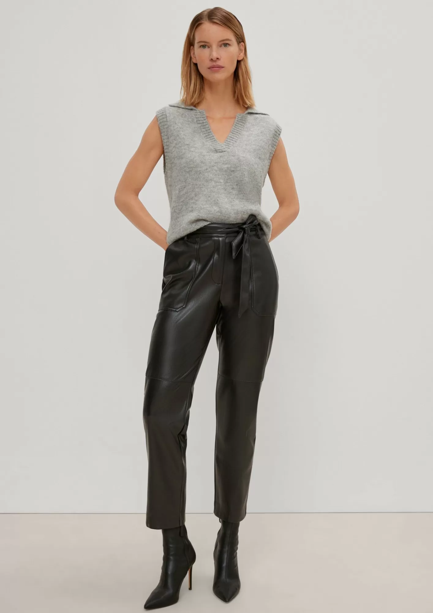 Best Sale Comma Regular: Hose In Leder-Optik