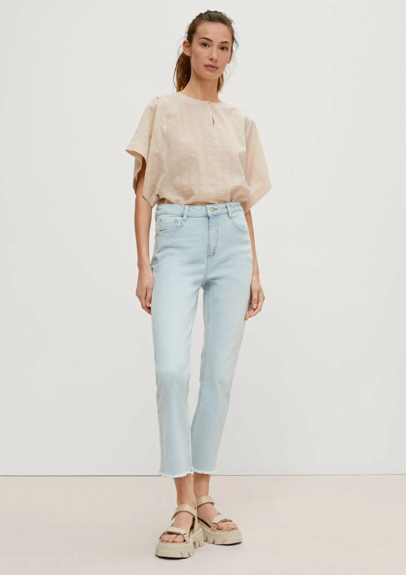 Store Comma Regular: Jeans Mit Ausgefranstem Saum