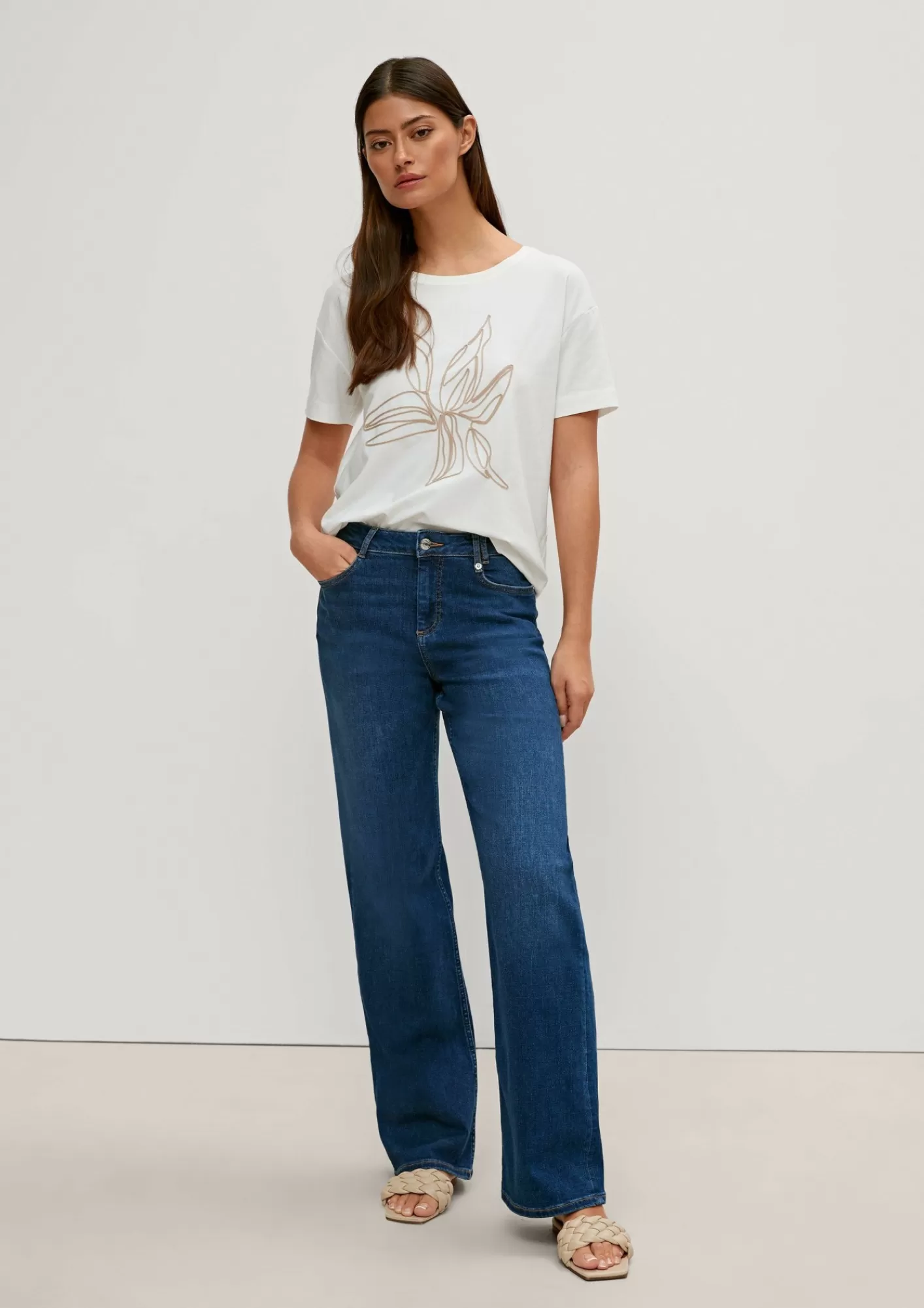 New Comma Regular: Jeans Mit Flared Leg