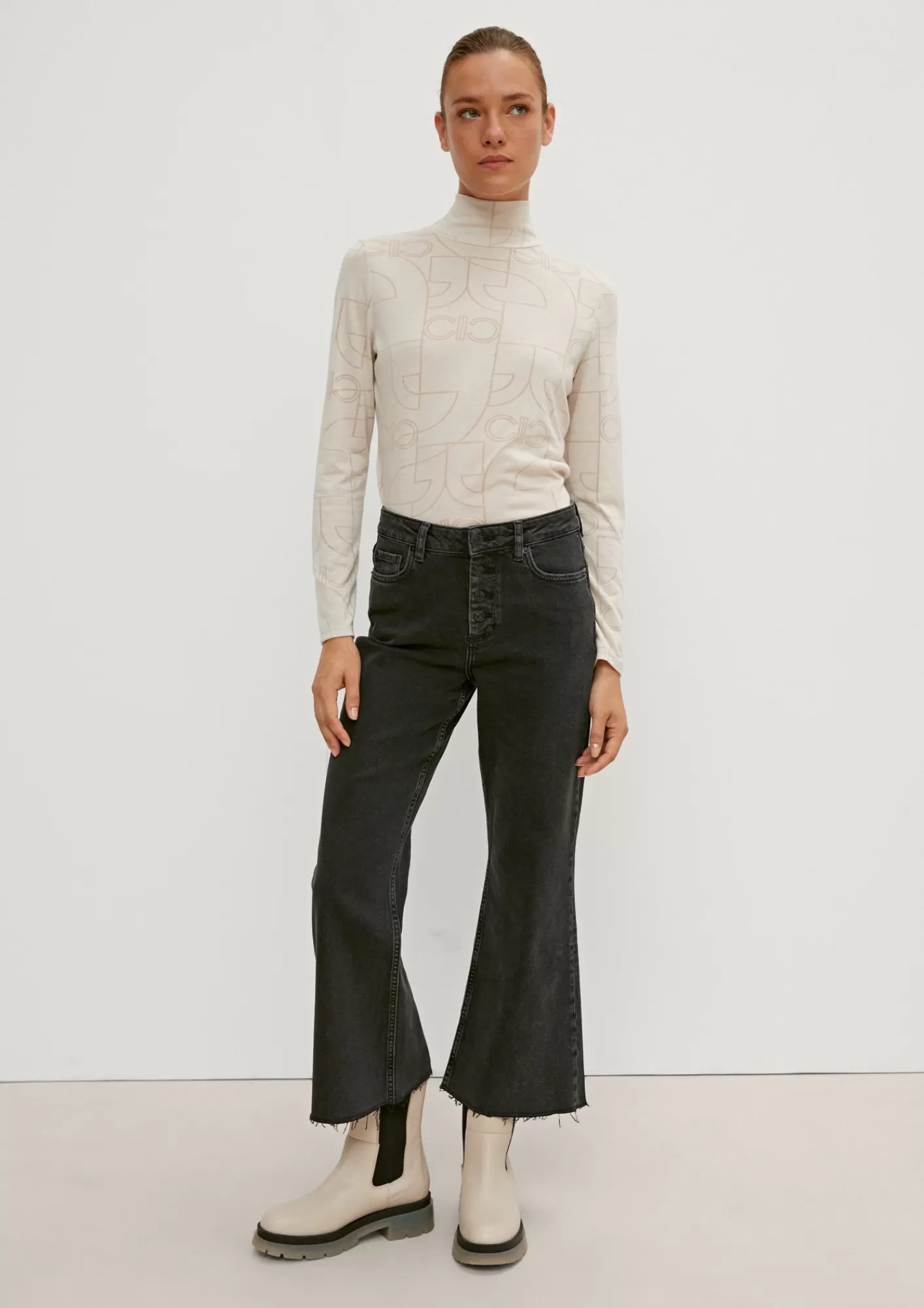 Fashion Comma Regular: Jeans Mit Flared Leg
