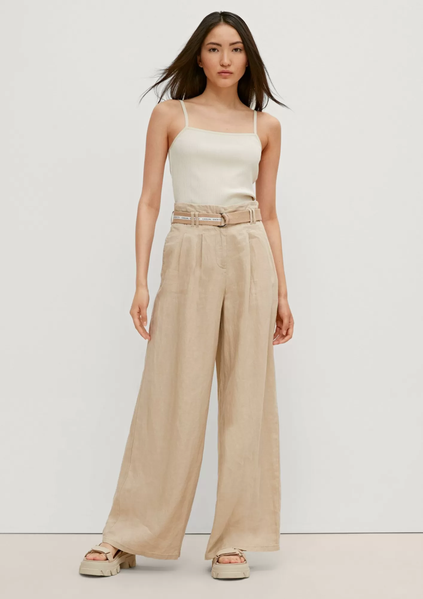 Clearance Comma Regular: Leinenhose Im Marlene-Stil