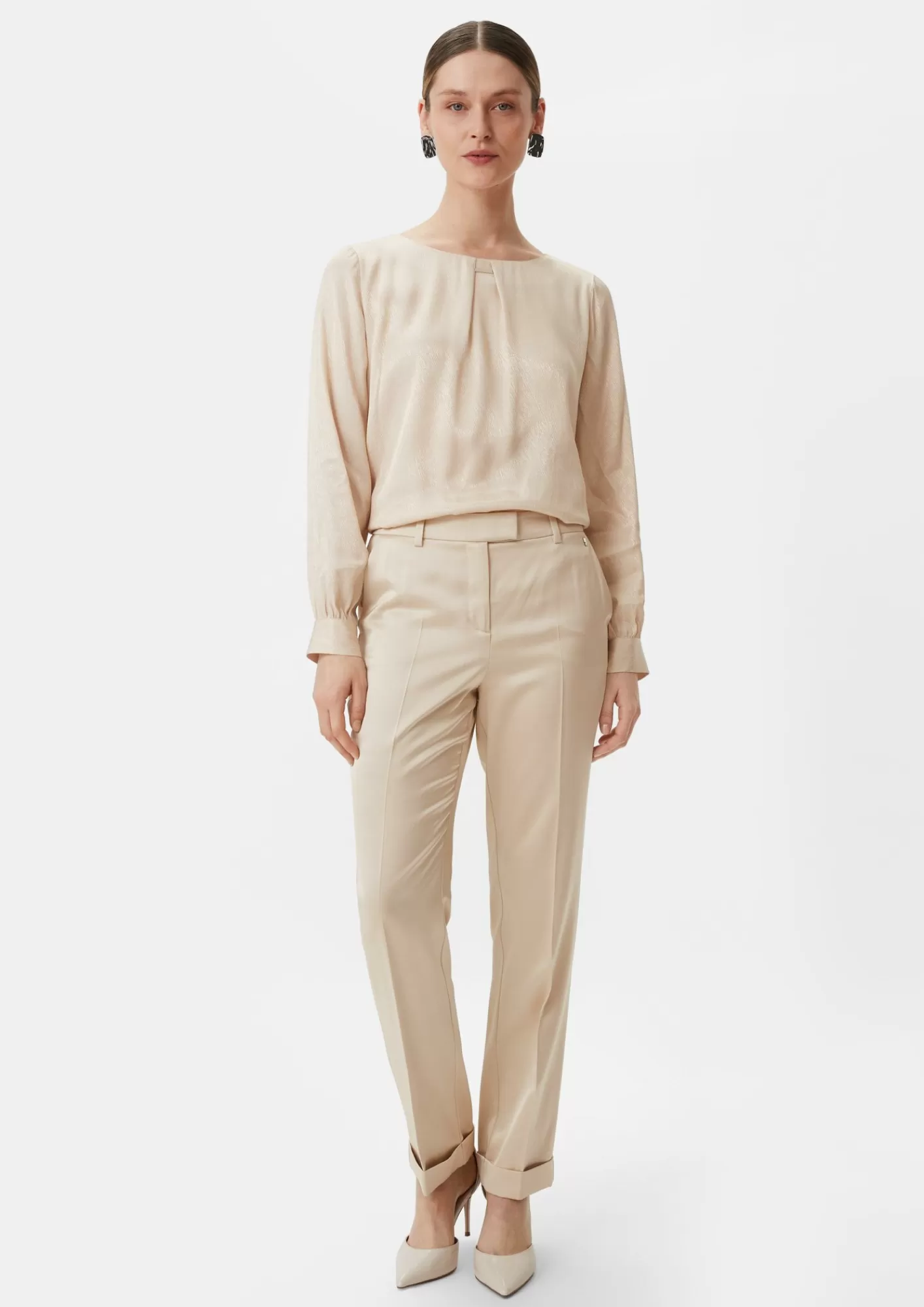 Best Sale Comma Regular: Satinhose Mit Geradem Bein
