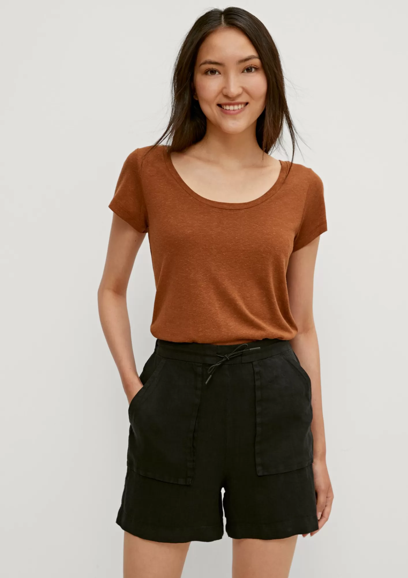 Outlet Comma Regular: Shorts Aus Leinen