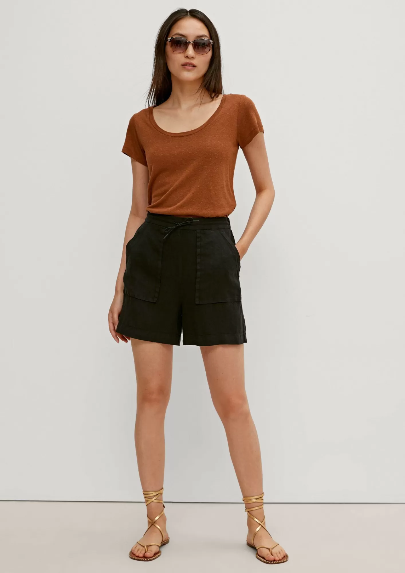 Outlet Comma Regular: Shorts Aus Leinen