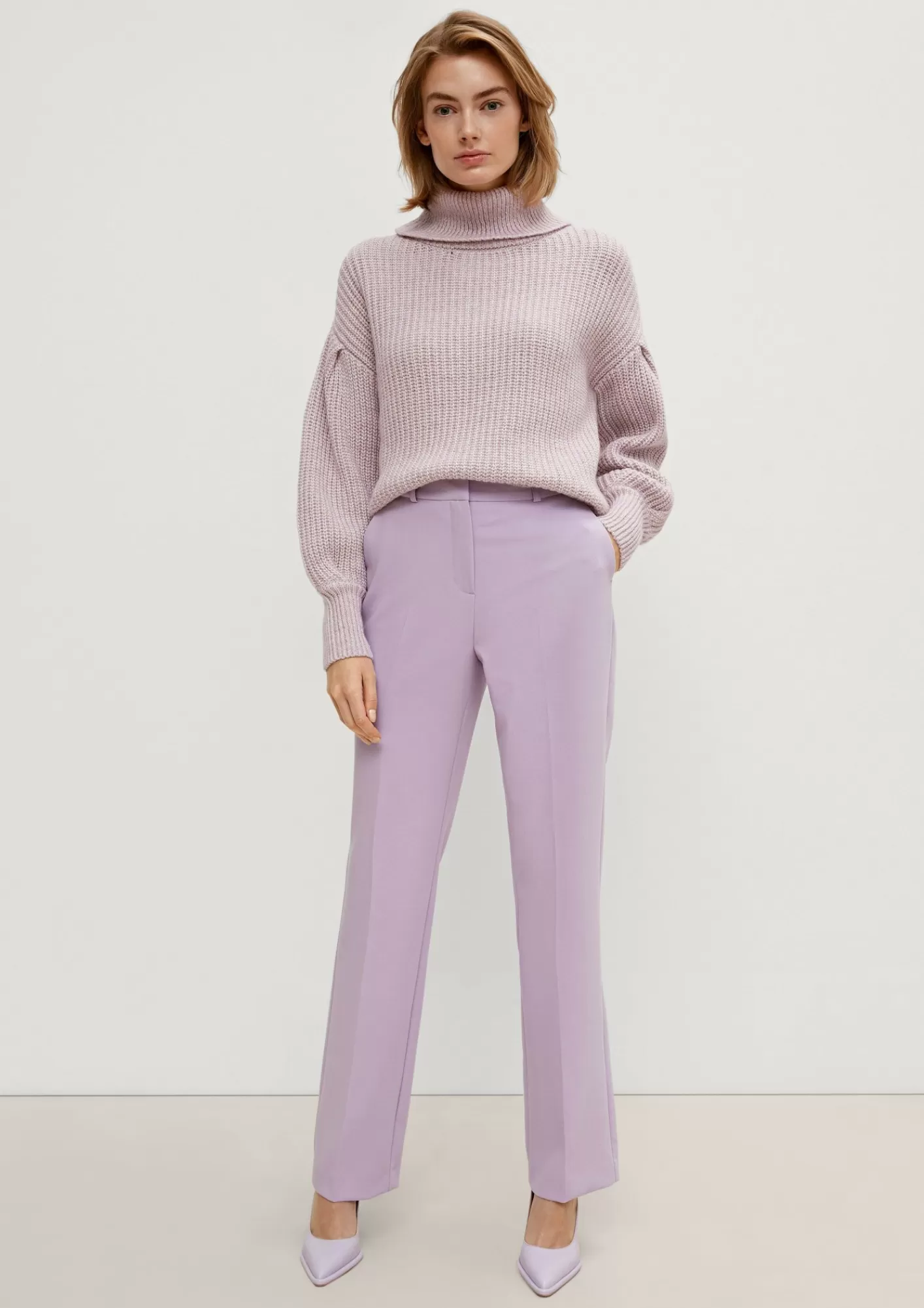 New Comma Regular: Stoffhose Mit Flared Leg
