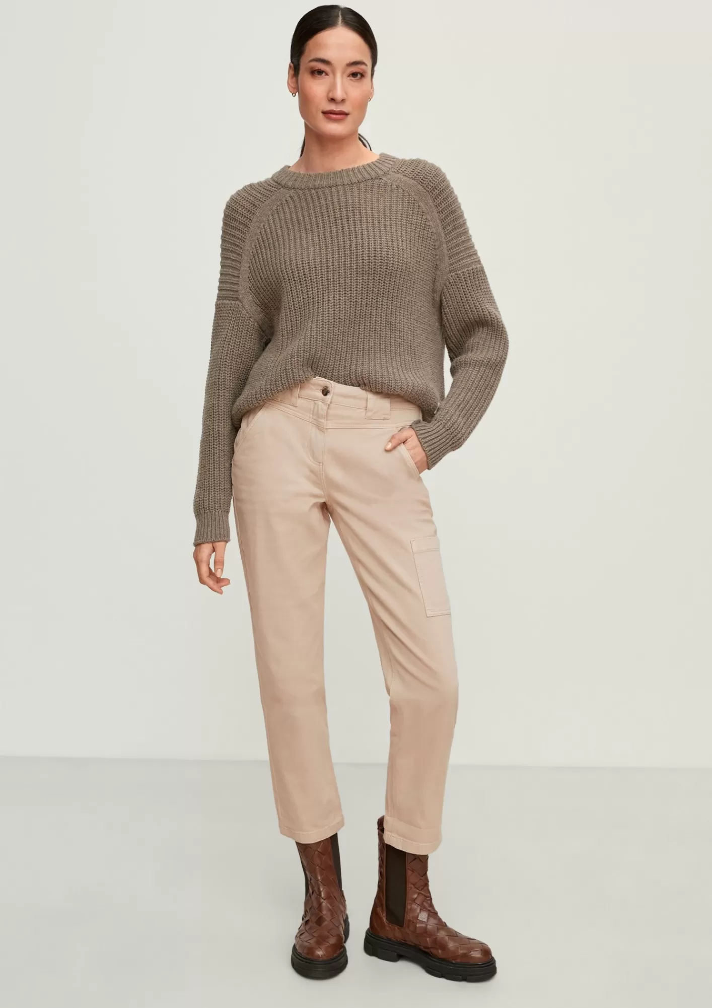 Fashion Comma Regular: Twillhose Im Cargo-Style