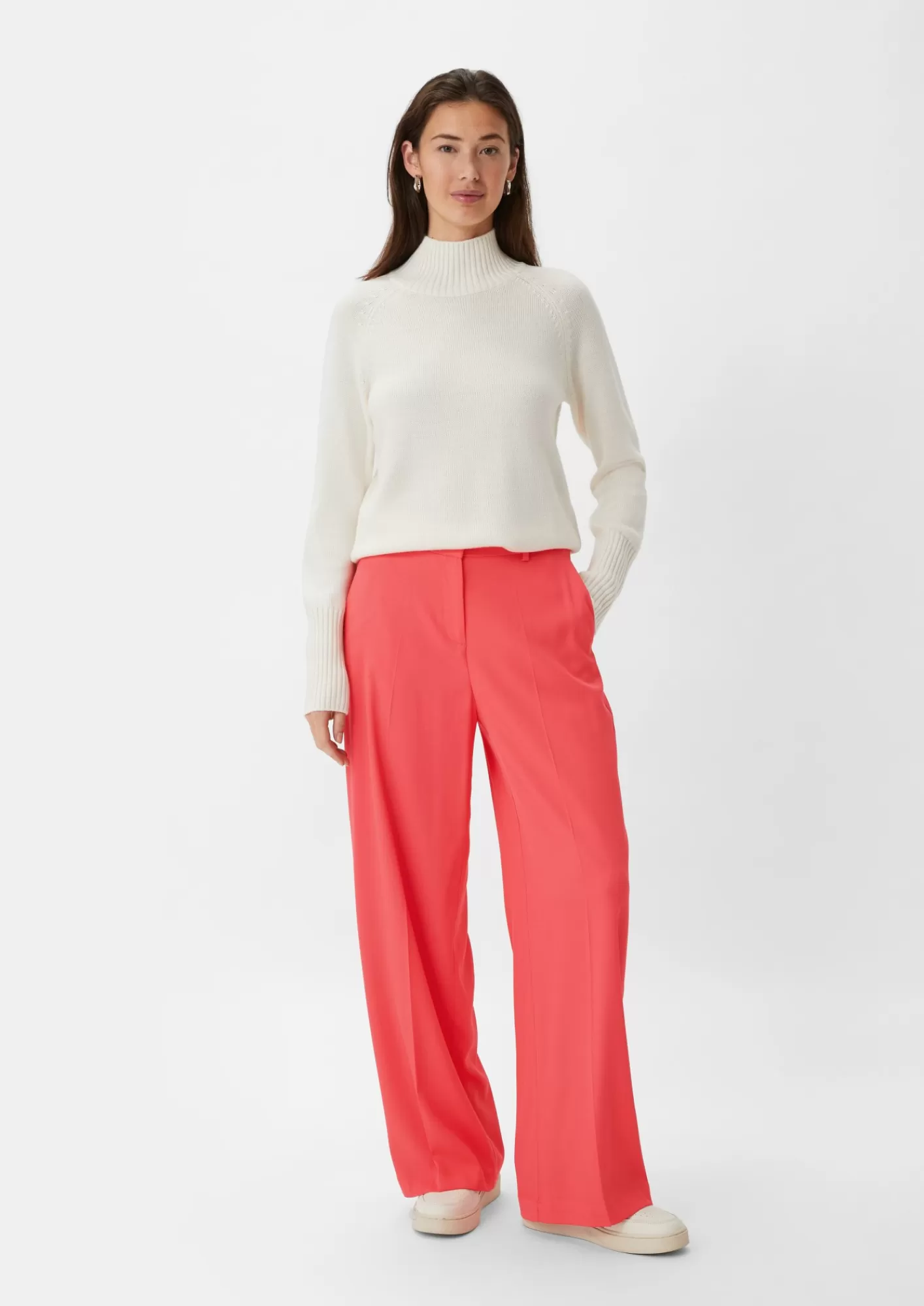Hot Comma Regular: Twillhose Mit Wide Leg