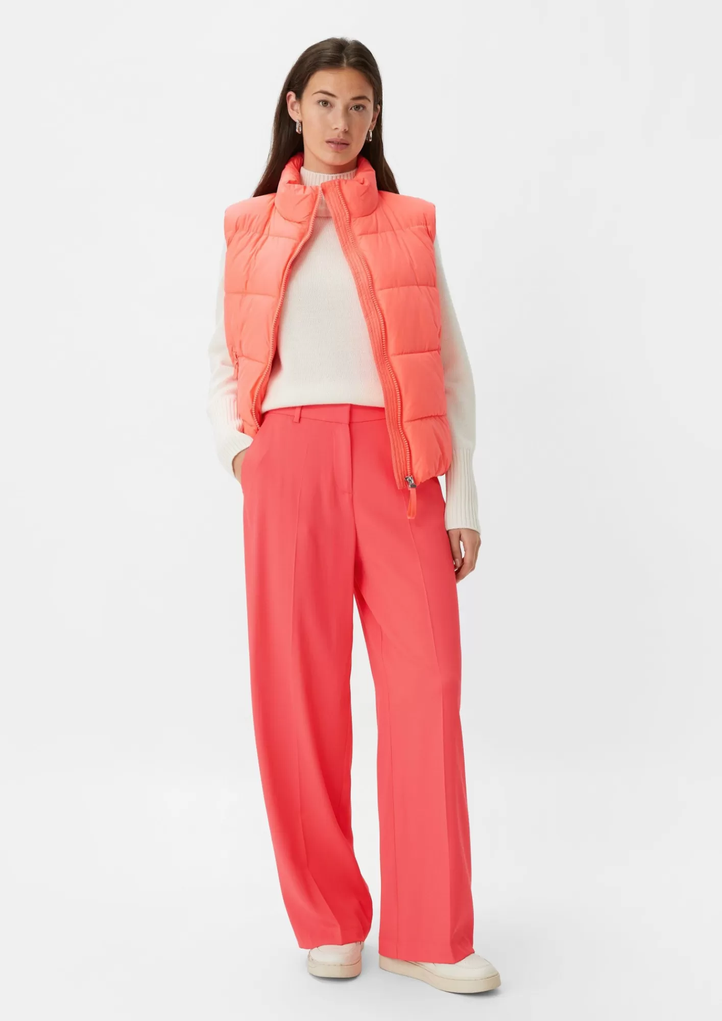 Hot Comma Regular: Twillhose Mit Wide Leg