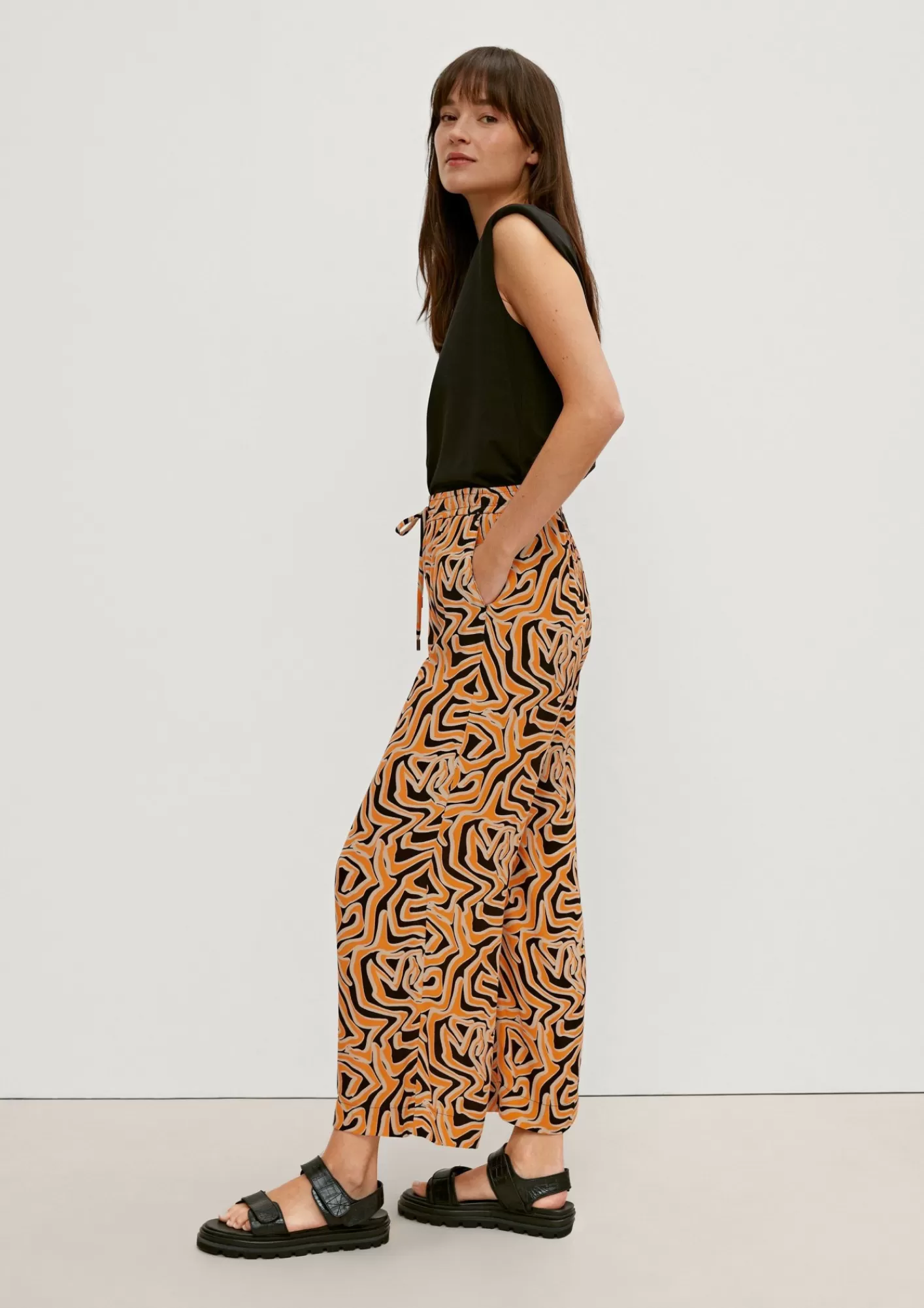 Sale Comma Regular: Wide Leg-Viskosehose