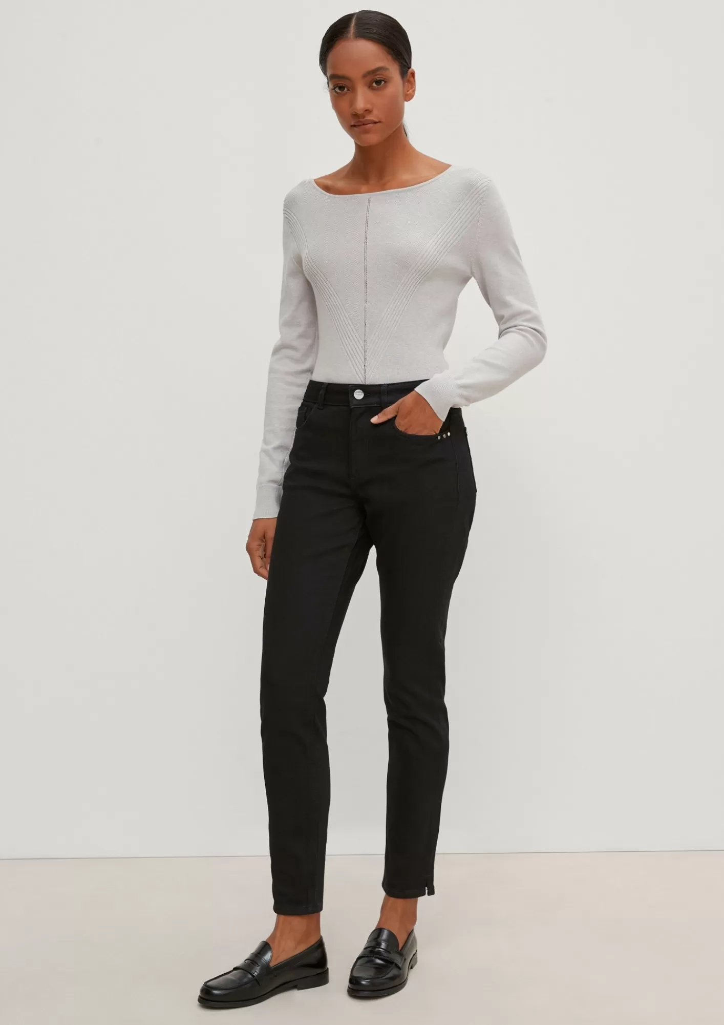 Clearance Comma Relaxed: 7/8-Jeans Mit Ziersteinen