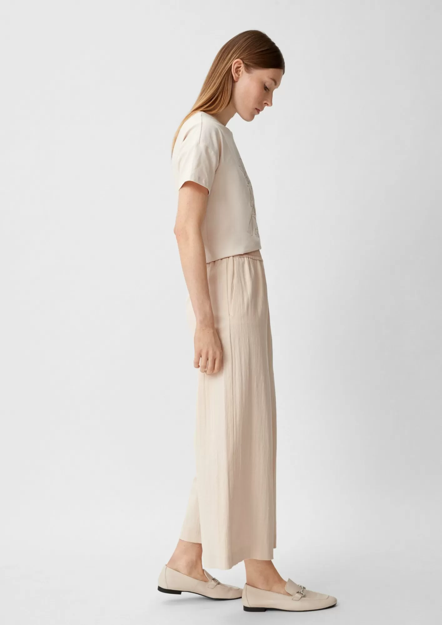 Outlet Comma Relaxed: Culotte Aus Leinenmix