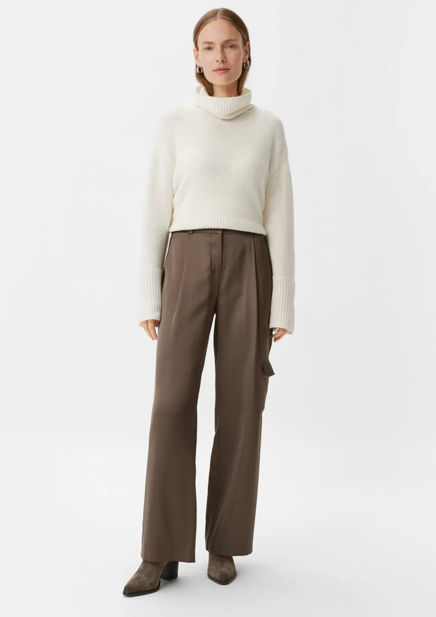 Cheap Comma Relaxed: Satinhose Mit Wide Leg