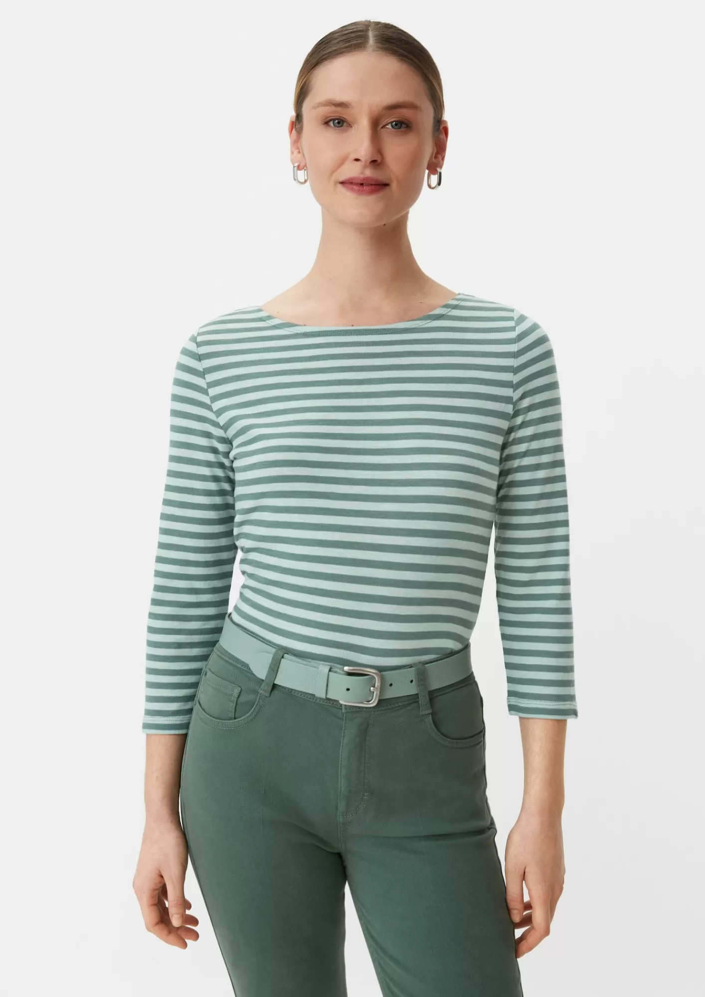 Sale Comma Ringelshirt Mit 3/4-Armeln