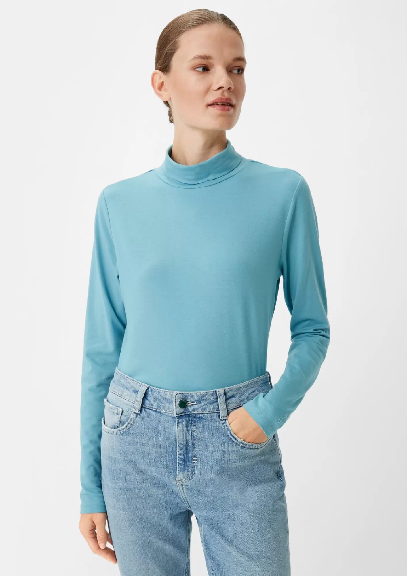New Comma Rollkragenpullover Aus Strickjersey