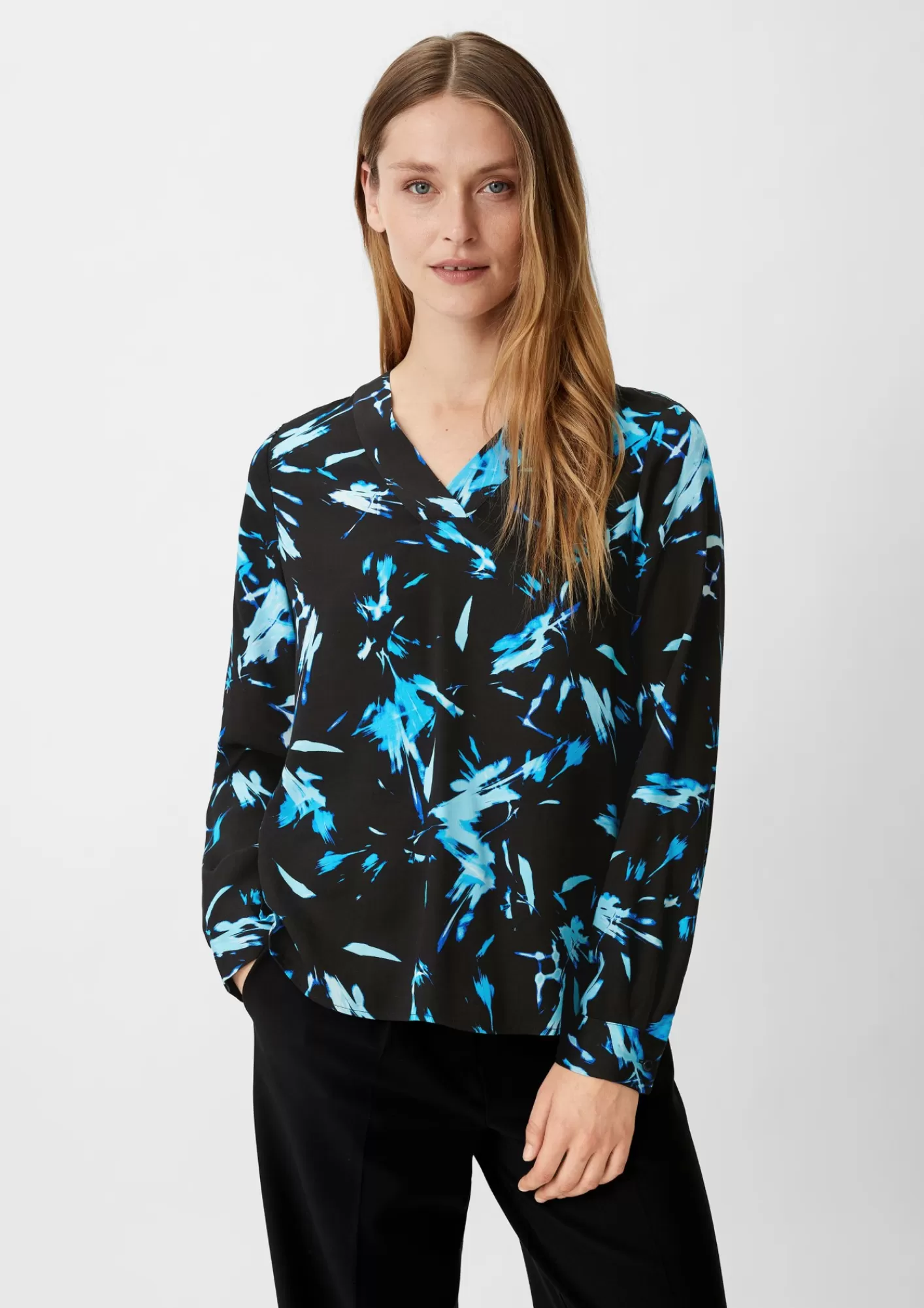 Clearance Comma Satinbluse Aus Reiner Viskose